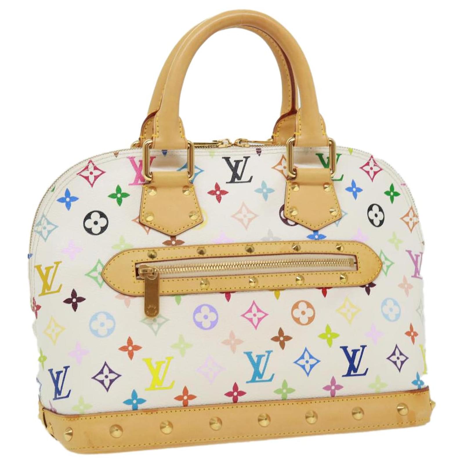 Sac Louis Vuitton monogramme multicolore Alma blanc authentique