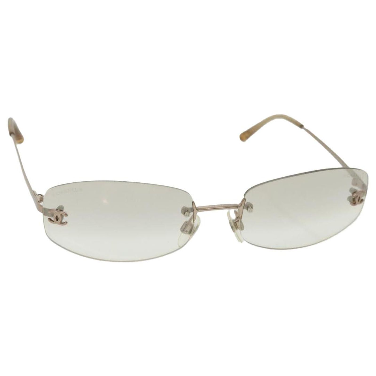 Chanel CC Metal Beige Sunglasses CHANEL Sunglasses: Cat Eye Sunglasses, metal 9587 — Fashion  main image 2