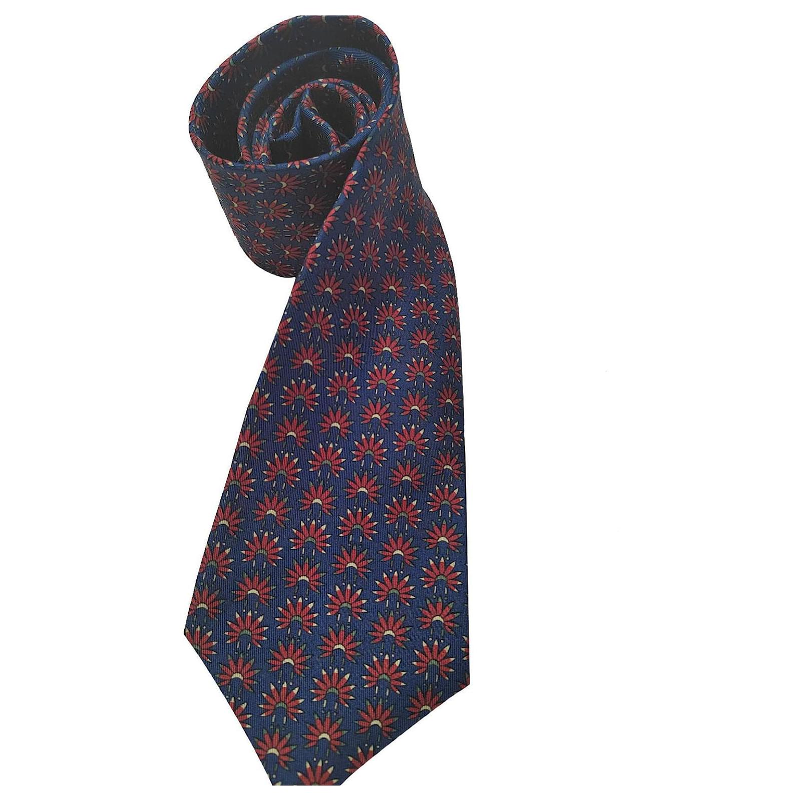 Hermès Ties Blue Silk ref.711102 Joli Closet