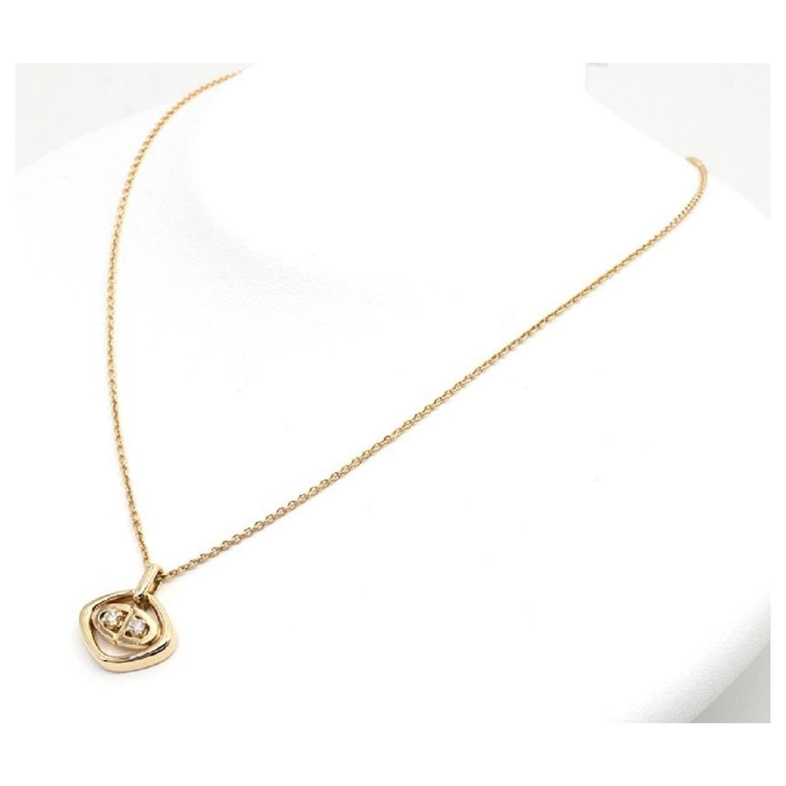 Christian Dior Dior Diamond Necklace Gold hardware Yellow gold ref