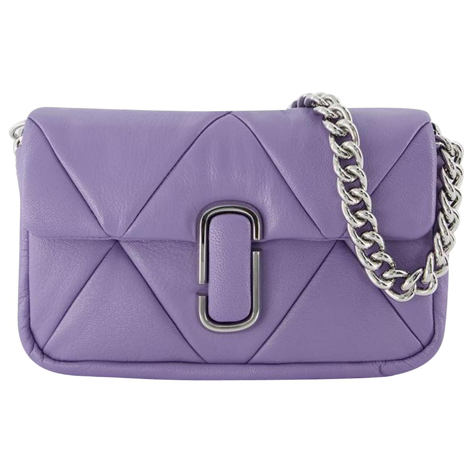 Mini Saddle Bag with Strap Purple Smooth Calfskin