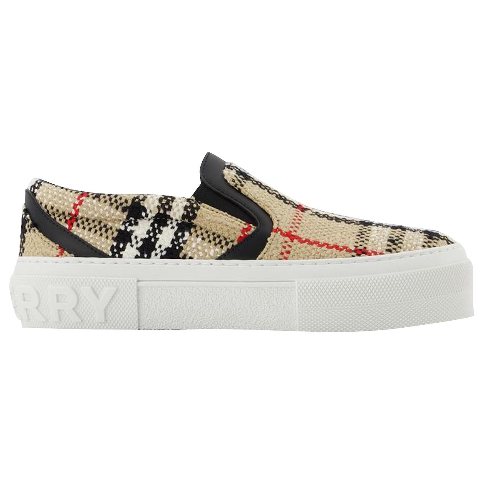 Lf Tnr Curt Check 5 Sneakers - Burberry - Beige - Cotton Multiple colors  Cloth  - Joli Closet