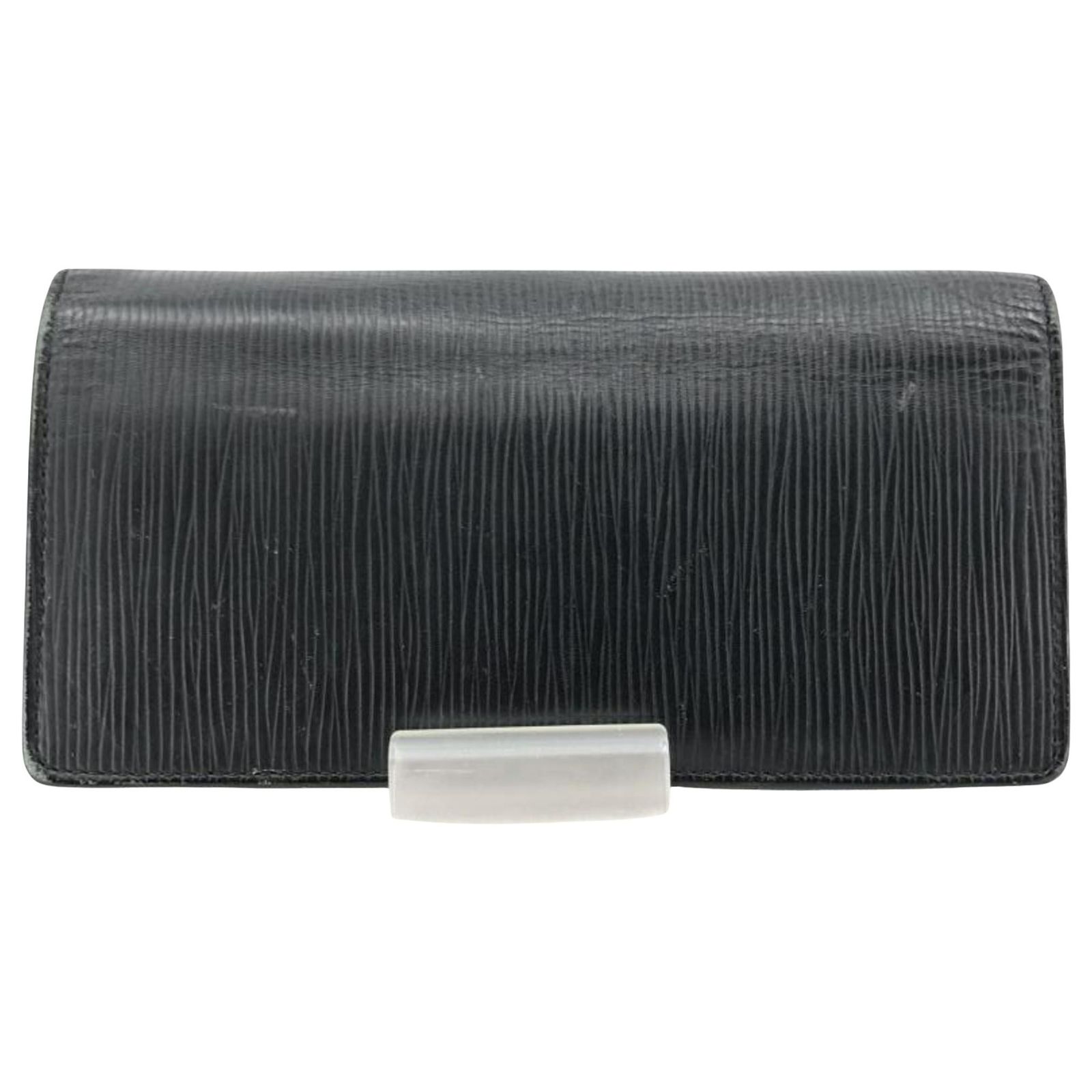Louis Brazza Louis Vuitton Brazza Black Leather ref.711436 - Joli Closet