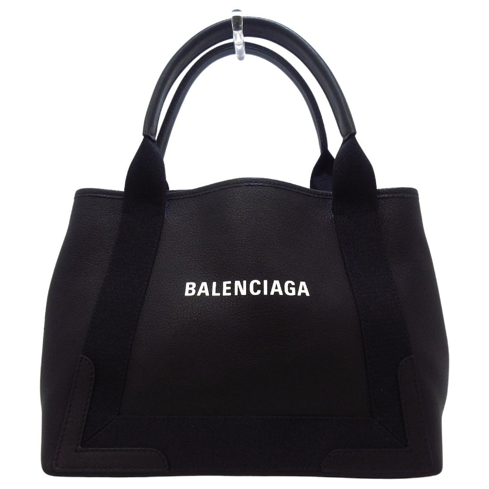 Balenciaga Navy Cabas Black Leather ref.711852 - Joli Closet