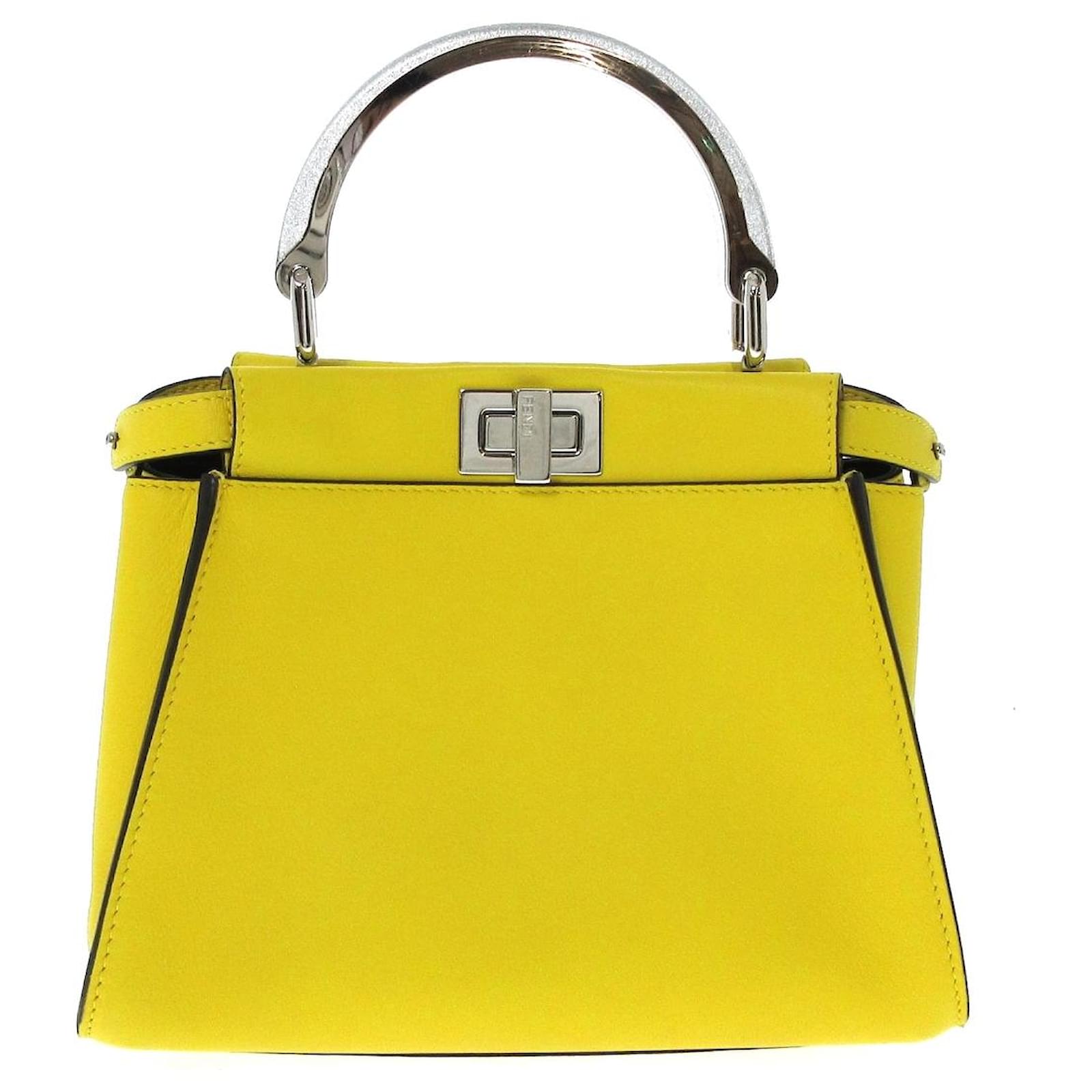 Fendi Peekaboo Yellow Leather ref.712092 - Joli Closet