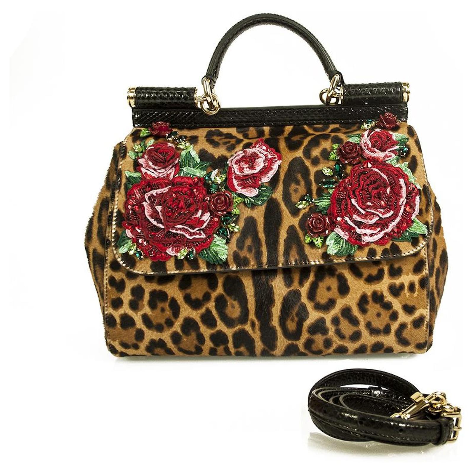 Dolce & Gabbana Bolso Sicily Estampado Leopardo Piel De Pony Decorado Con Edición Limitada Multicolor Crin - Joli Closet