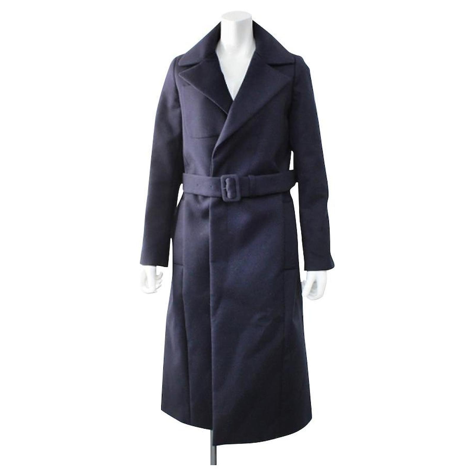 Deuxieme Classe GOLDEN GOOSE wool long coat S/navy Navy blue