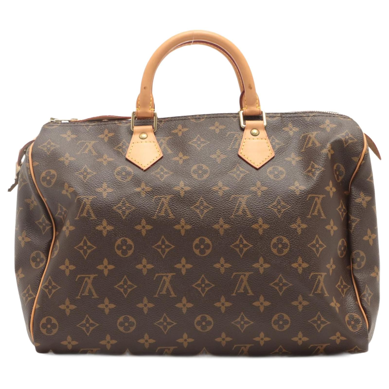 Louis Vuitton Brown Canvas Monogram Speedy 35 Handbag Louis