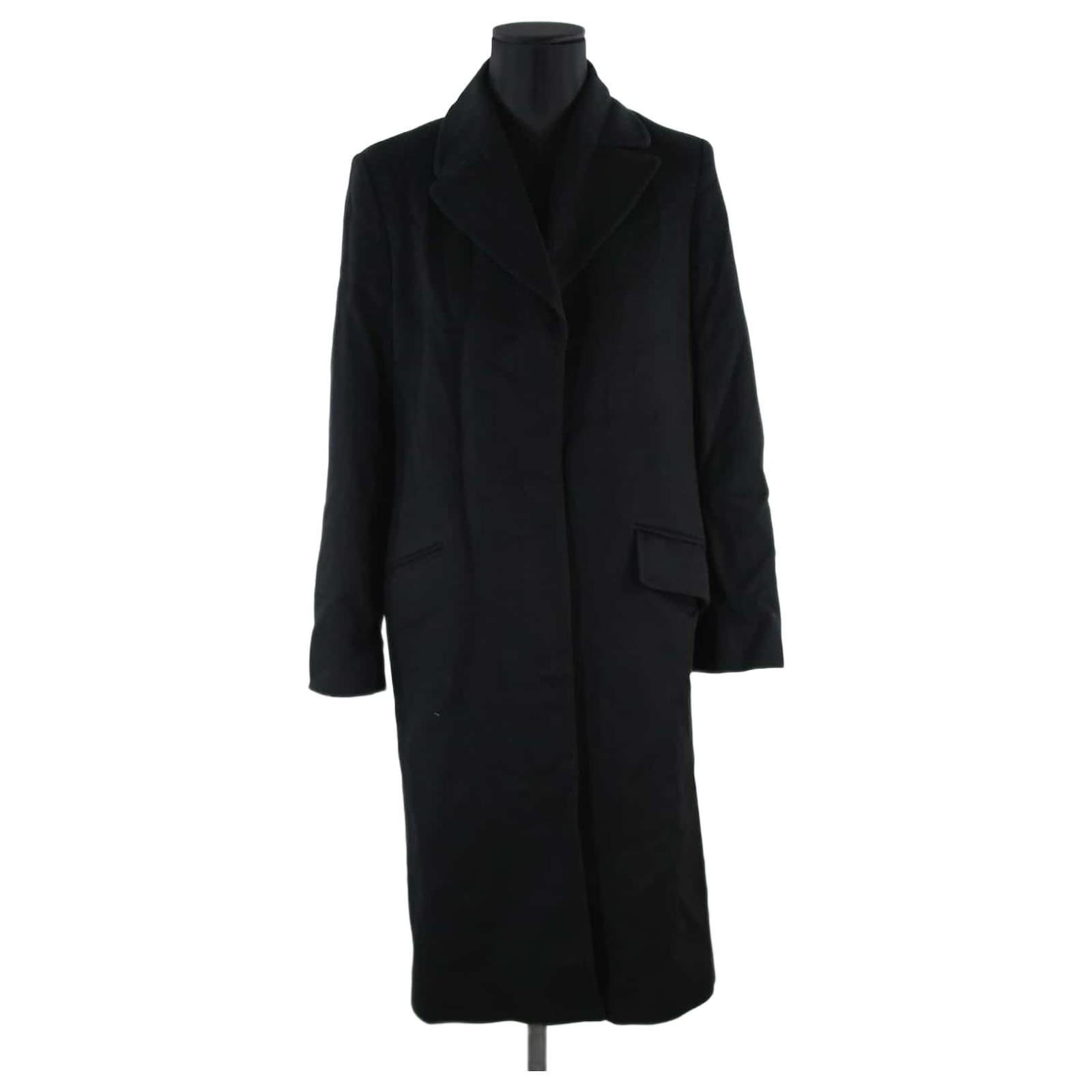 Façonnable Shapeable coat 38 Black Wool ref.713871 - Joli Closet