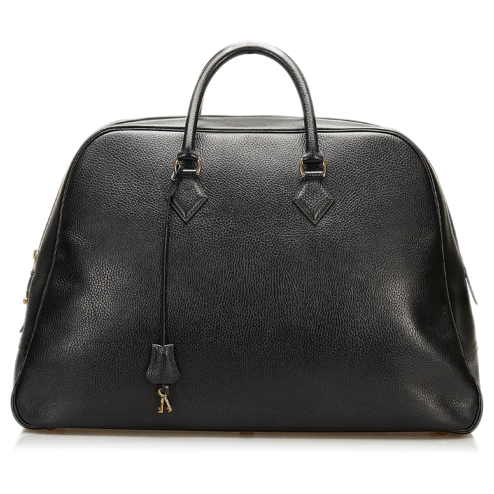 Hermès Hermes Black Fjord Simplon Travel Bag 53 Leather Pony-style calfskin  ref.713948 - Joli Closet