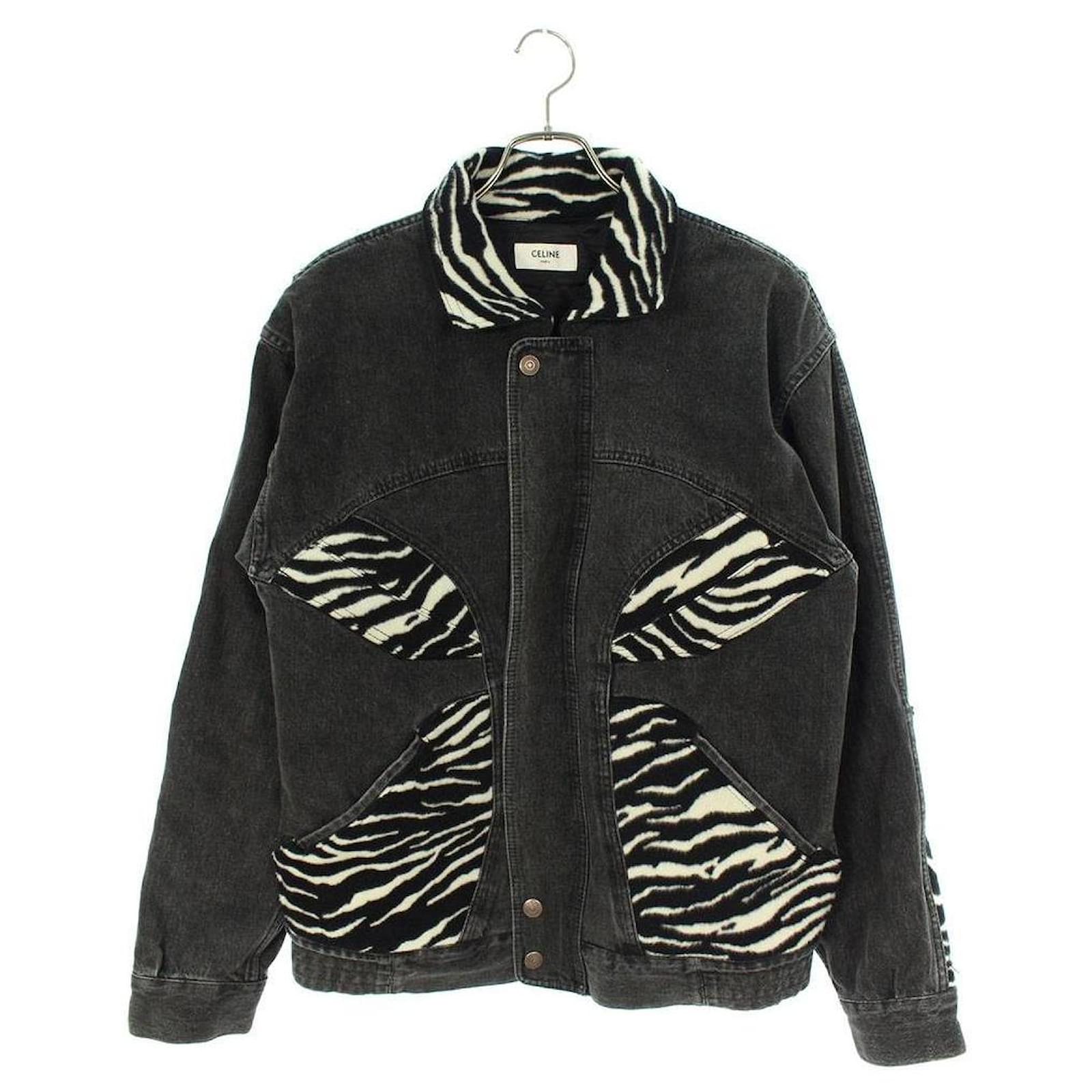 Céline * Celine by Hedi Slimane Zebra pattern switching denim