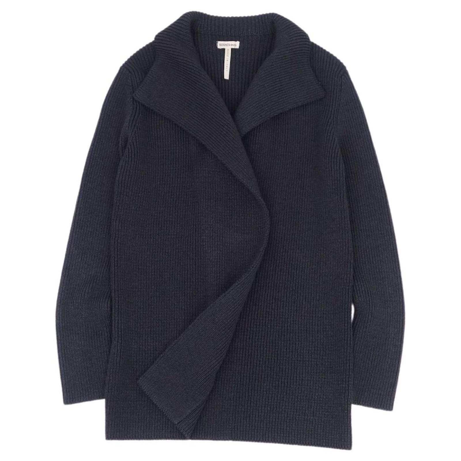 Hermès * HERMES knit cardigan Margiela period Navy blue Silk