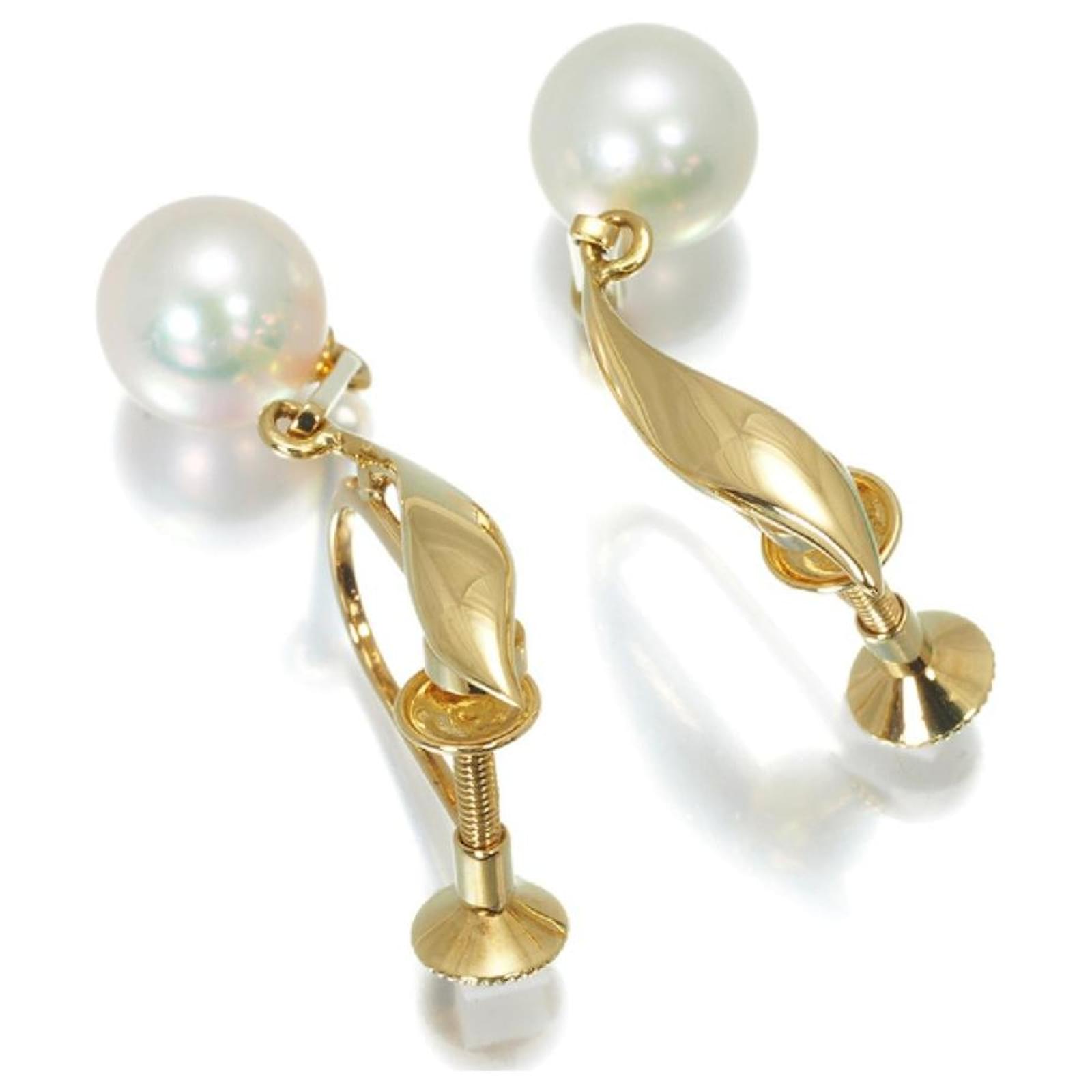 K18 Yg Earrings with Akoya pearl | www.bartislaw.com