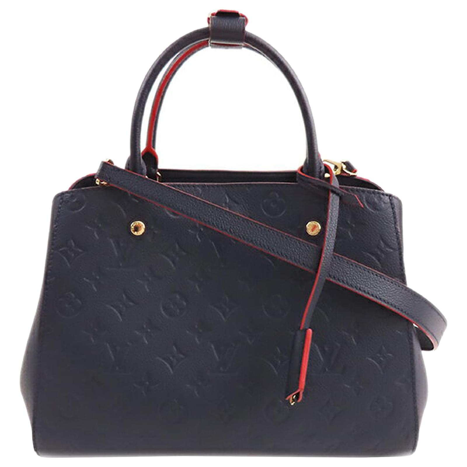 Louis Vuitton Montaigne MM Tote Black Empreinte Leather Shoulder Bag