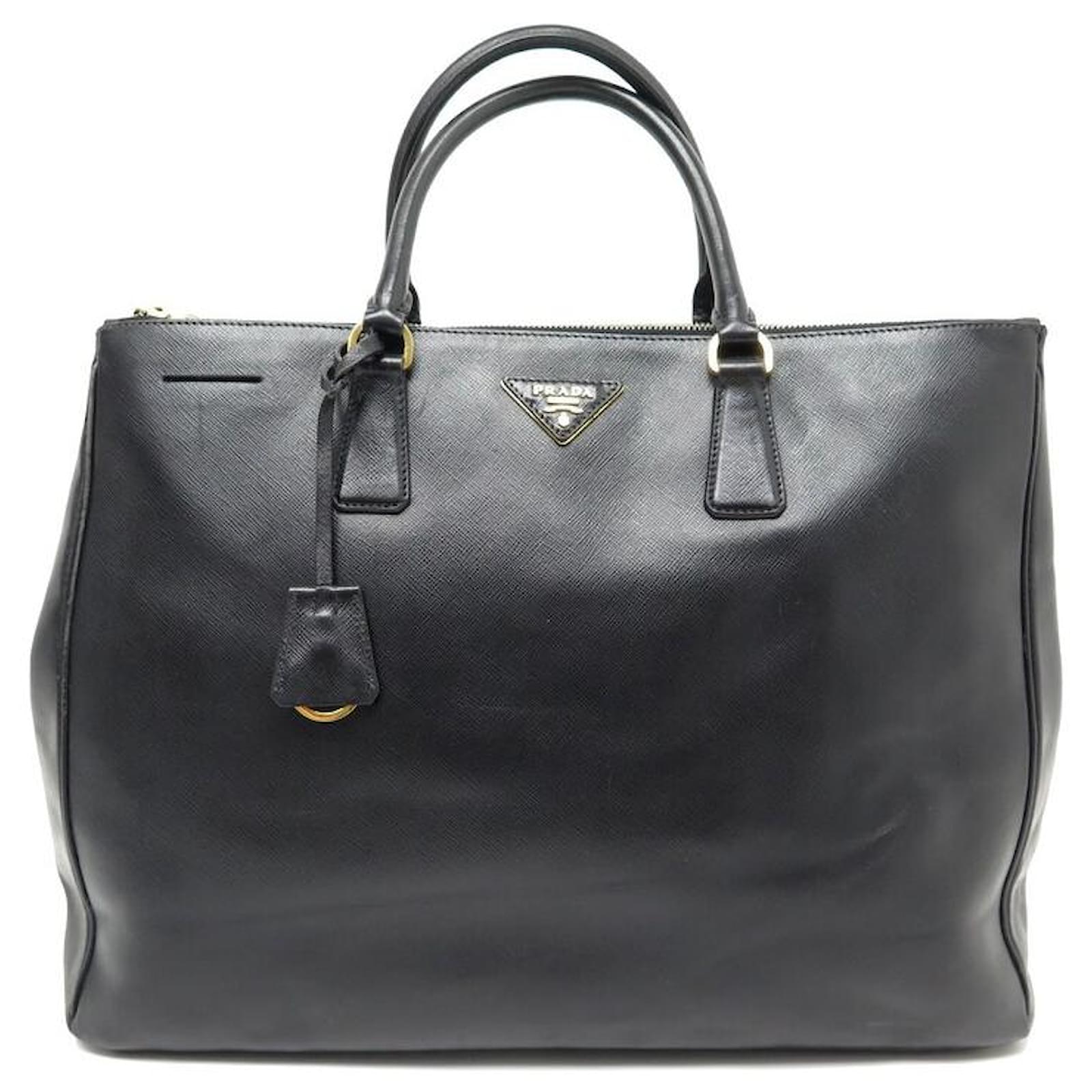 Black Prada Large Saffiano Galleria Tote Bag