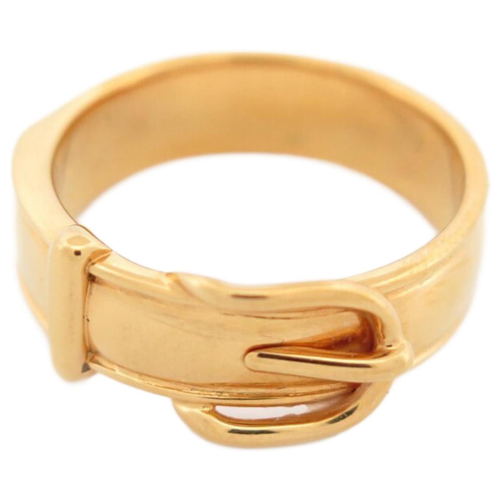 Hermès Gold Belt Scarf Ring Pair - Ann's Fabulous Closeouts