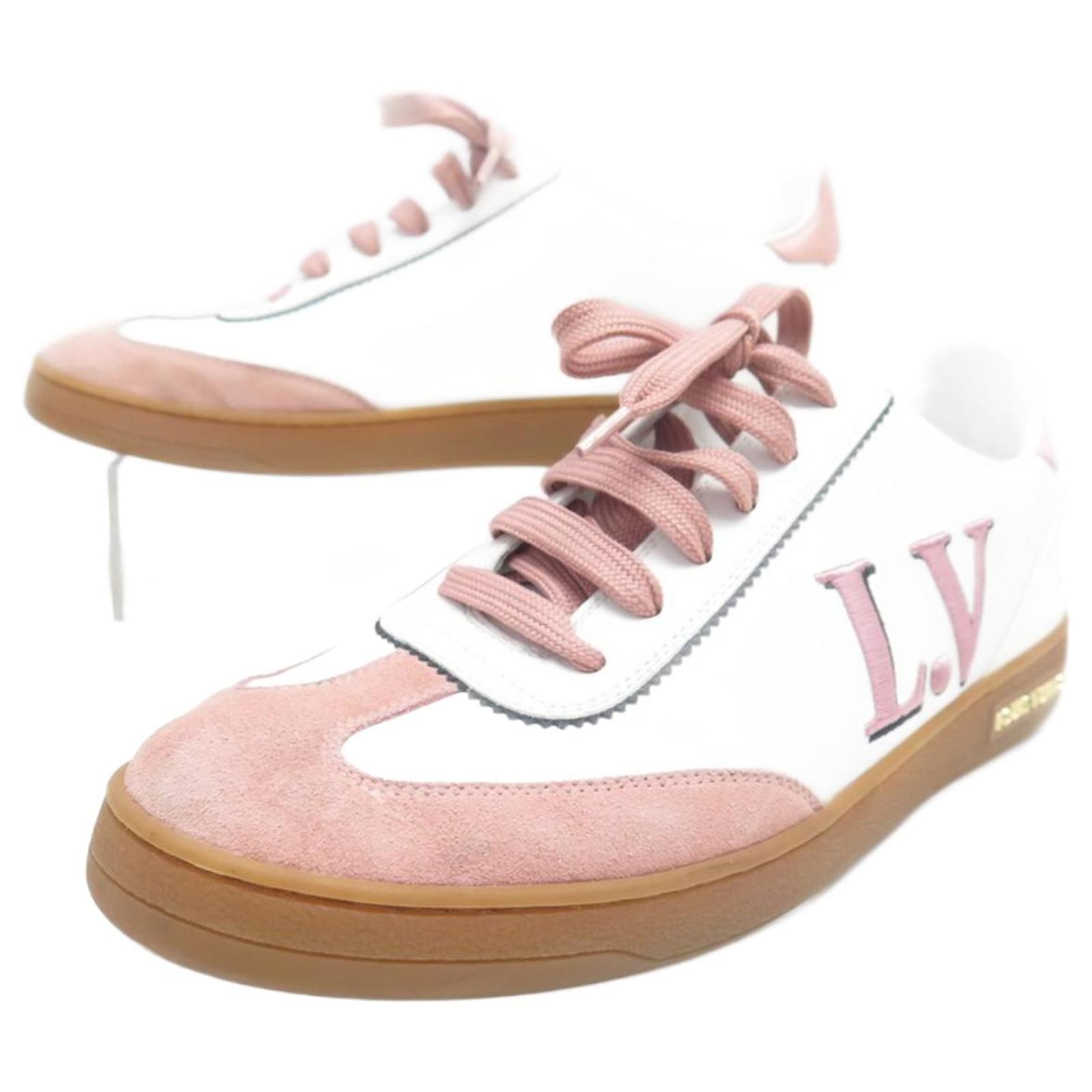 louis vuitton pink and white sneakers