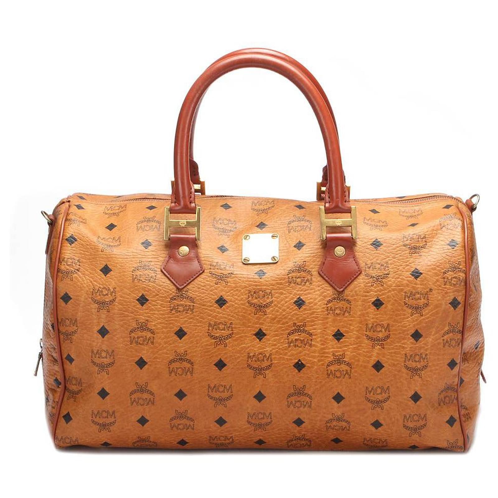 MCM Visetos Boston Bag