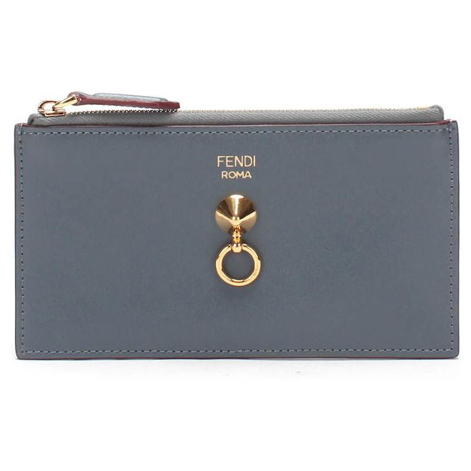 Blue Leather Fendi Roma Handbags, 0.5, Size: 8/9