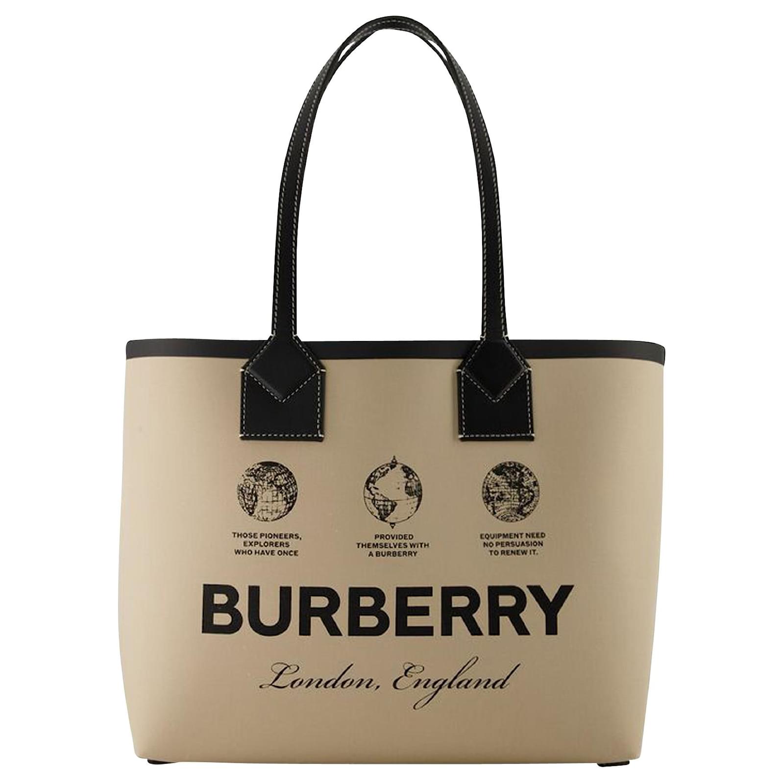 Burberry Small Heritage Tote Bag in Beige Canvas Cloth ref.717662 Joli Closet