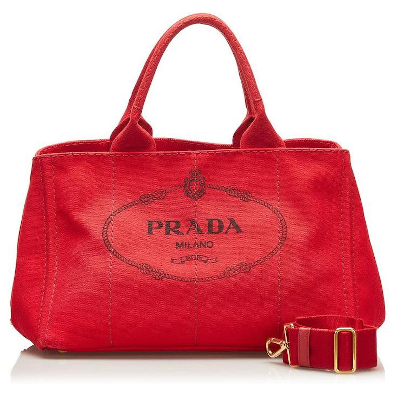 prada Canapa Tote Bag red Cloth ref.717698 - Joli Closet