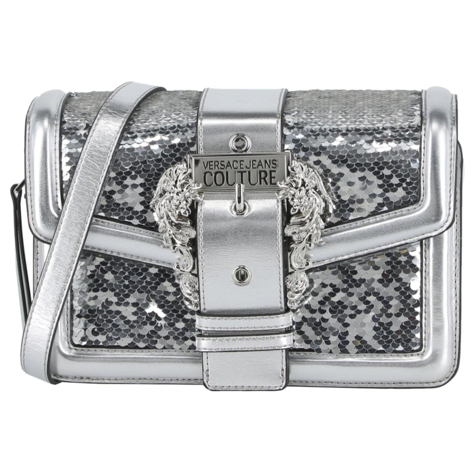 Versace Jeans Couture Sac ?� bandouli?�re ?� boucle baroque Plastique Polyur?�thane Argent?� 