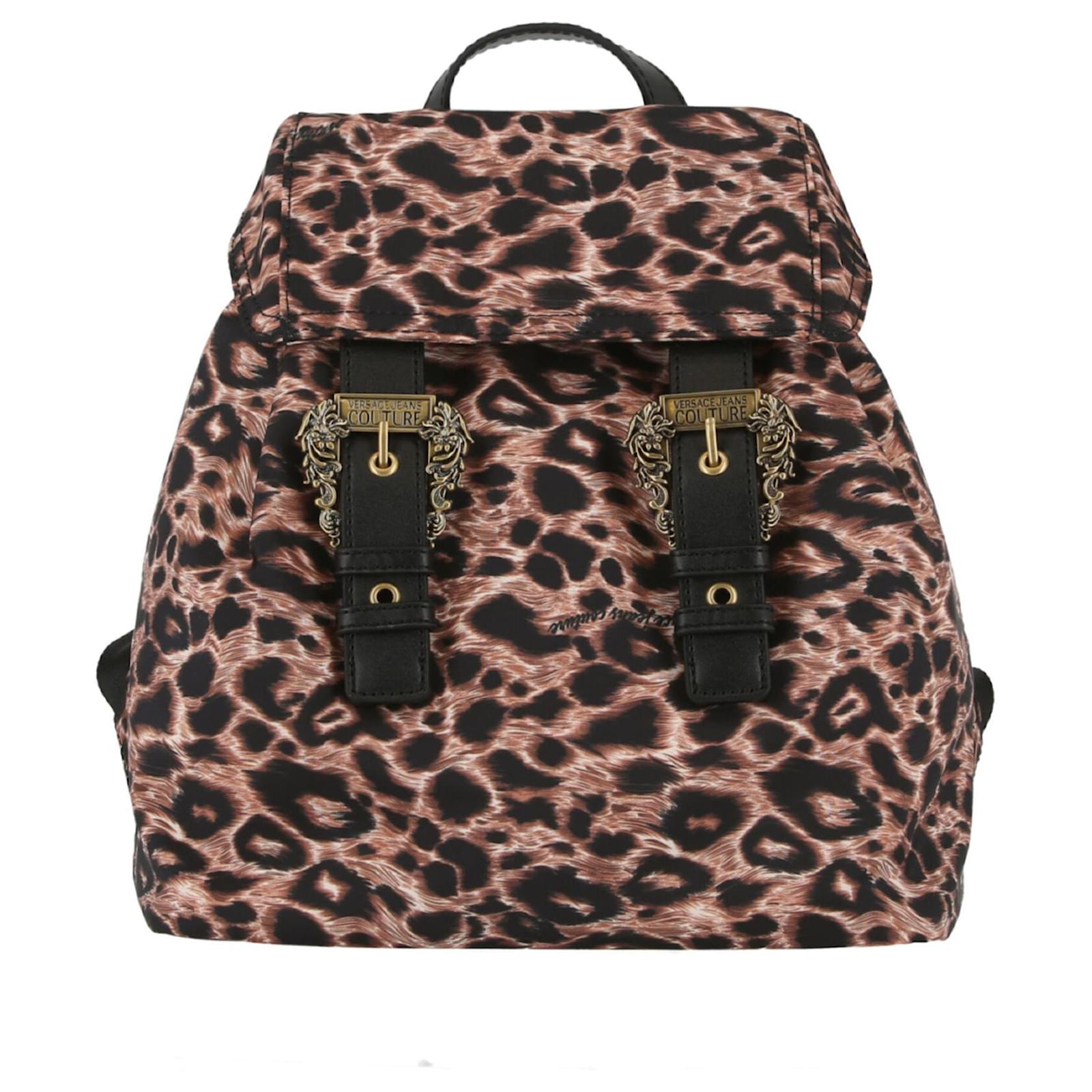 Versace Jeans Couture Leopard-Print Nylon Backpack Multiple colors ref ...