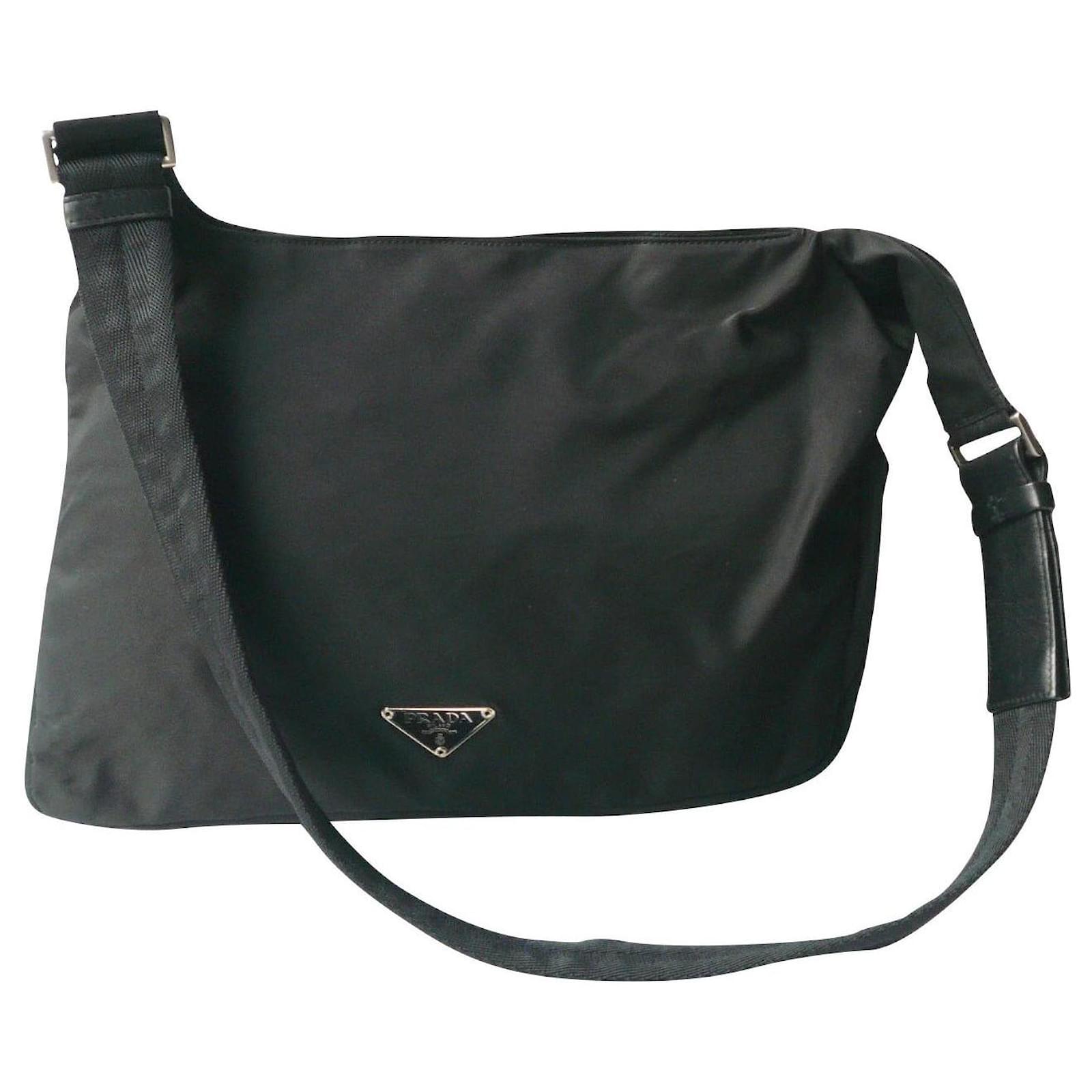 PRADA Asymmetrical black nylon satchel bag Very good condition ref.718383 -  Joli Closet