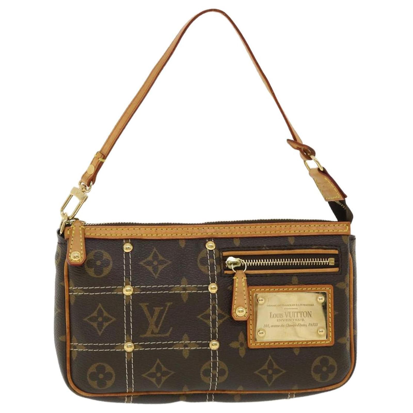 Louis Vuitton Rivet Brown Canvas Handbag (Pre-Owned)