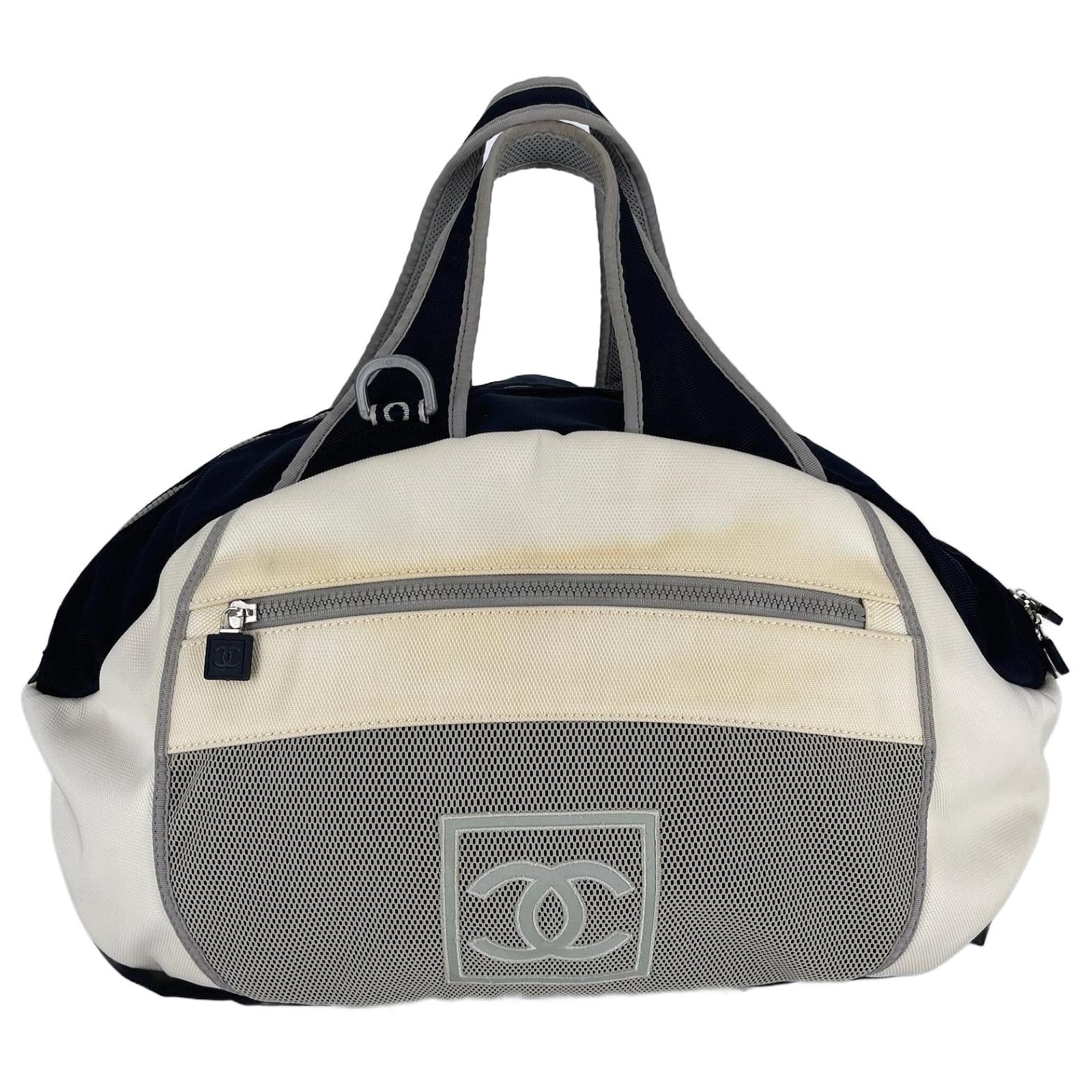 Chanel Beige Nylon Travel Bag  - Joli Closet