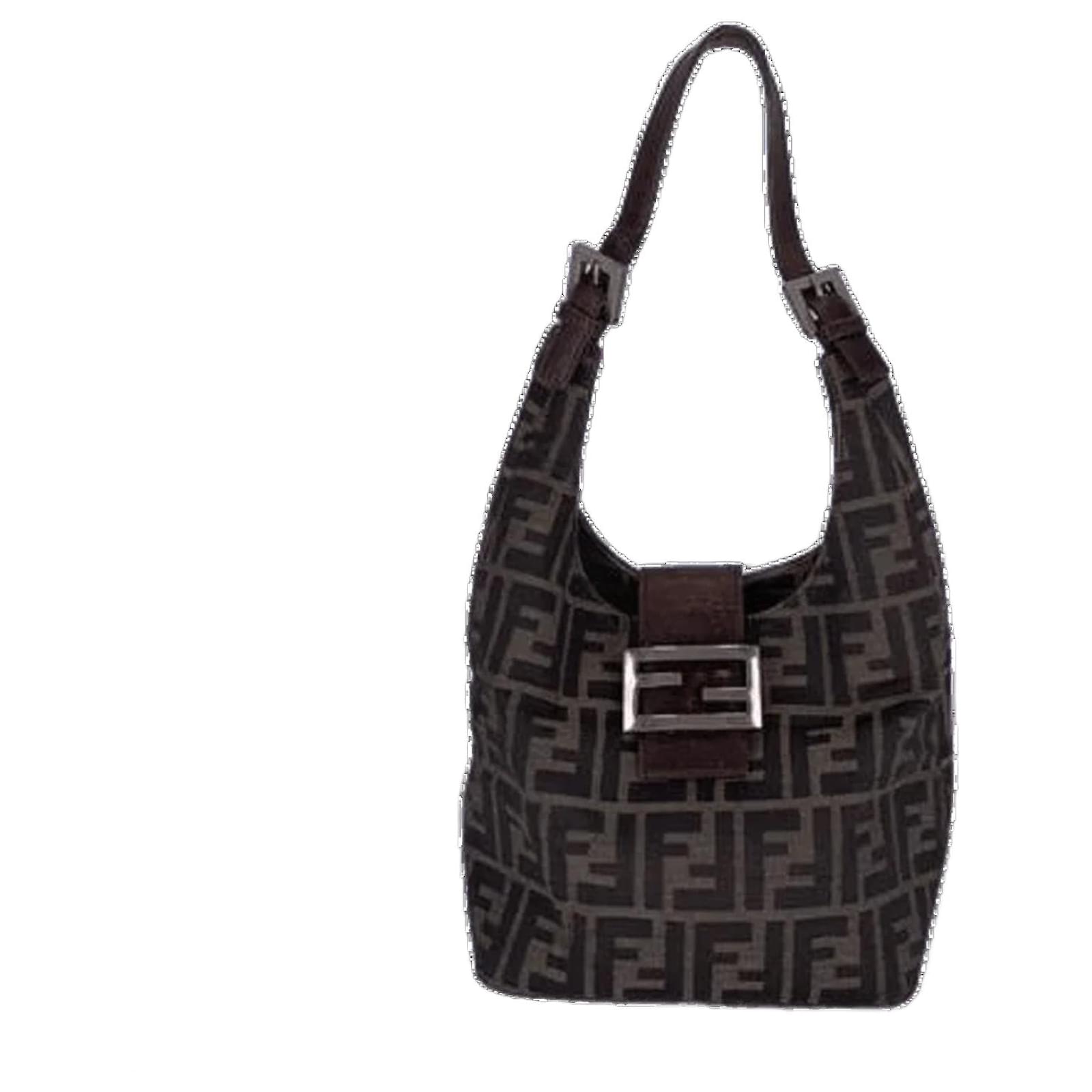 Brown Canvas Fendi Baguette Croissant Cloth ref.718810 - Joli Closet