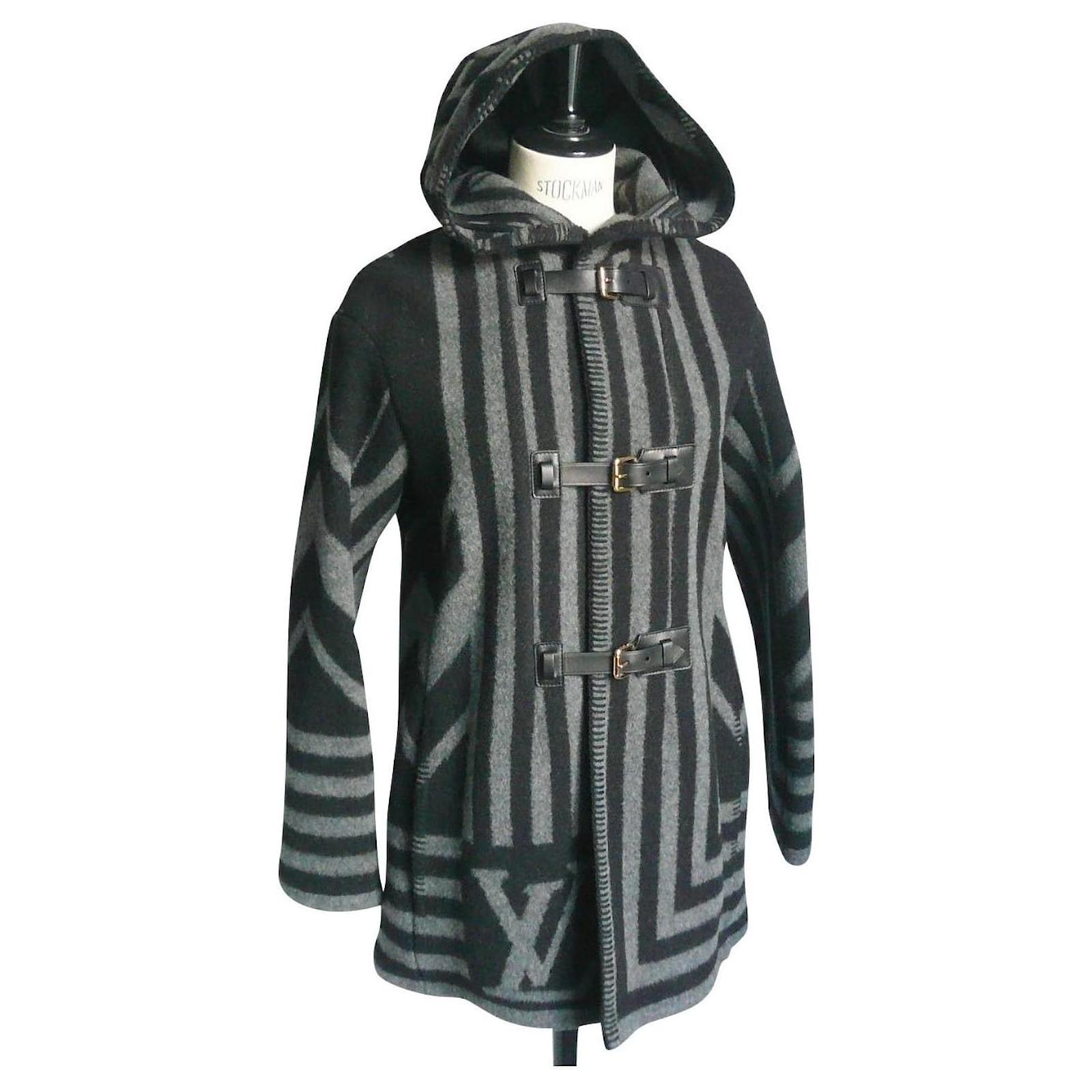 Louis Vuitton Fur-Trimmed Wool & Cashmere Duffle Coat - Black