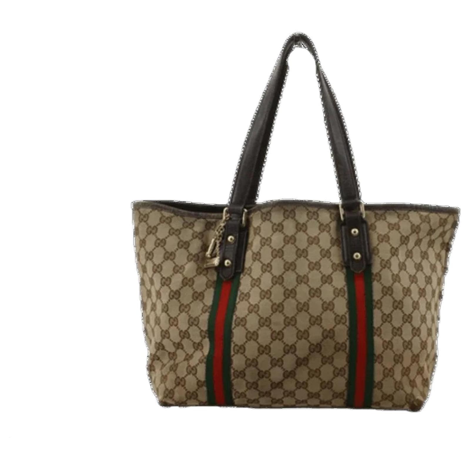 Brown Coated Canvas Gucci Shopper Cloth ref.719030 - Joli Closet