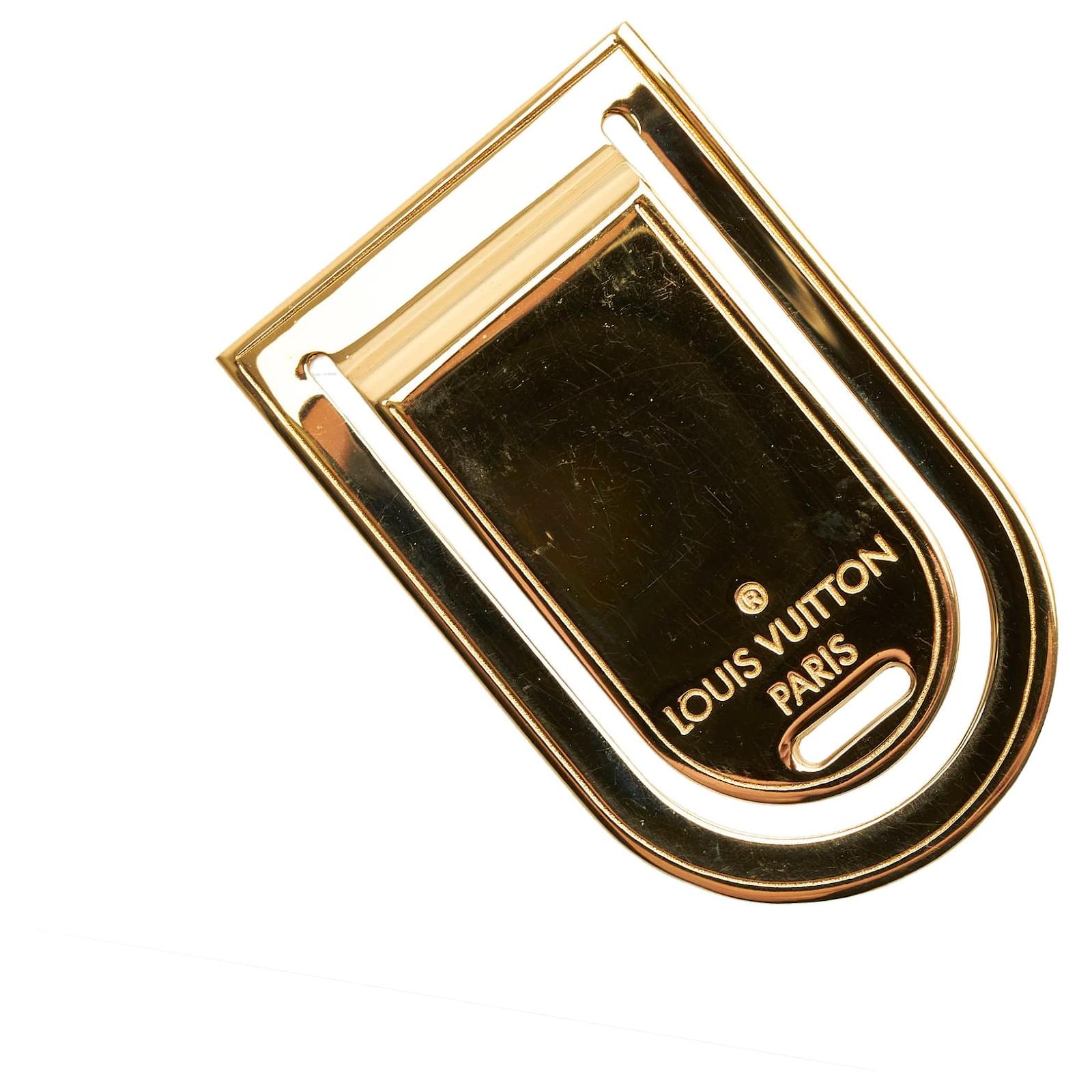 Louis Vuitton Gold Porto Address Money clip Golden Metal ref