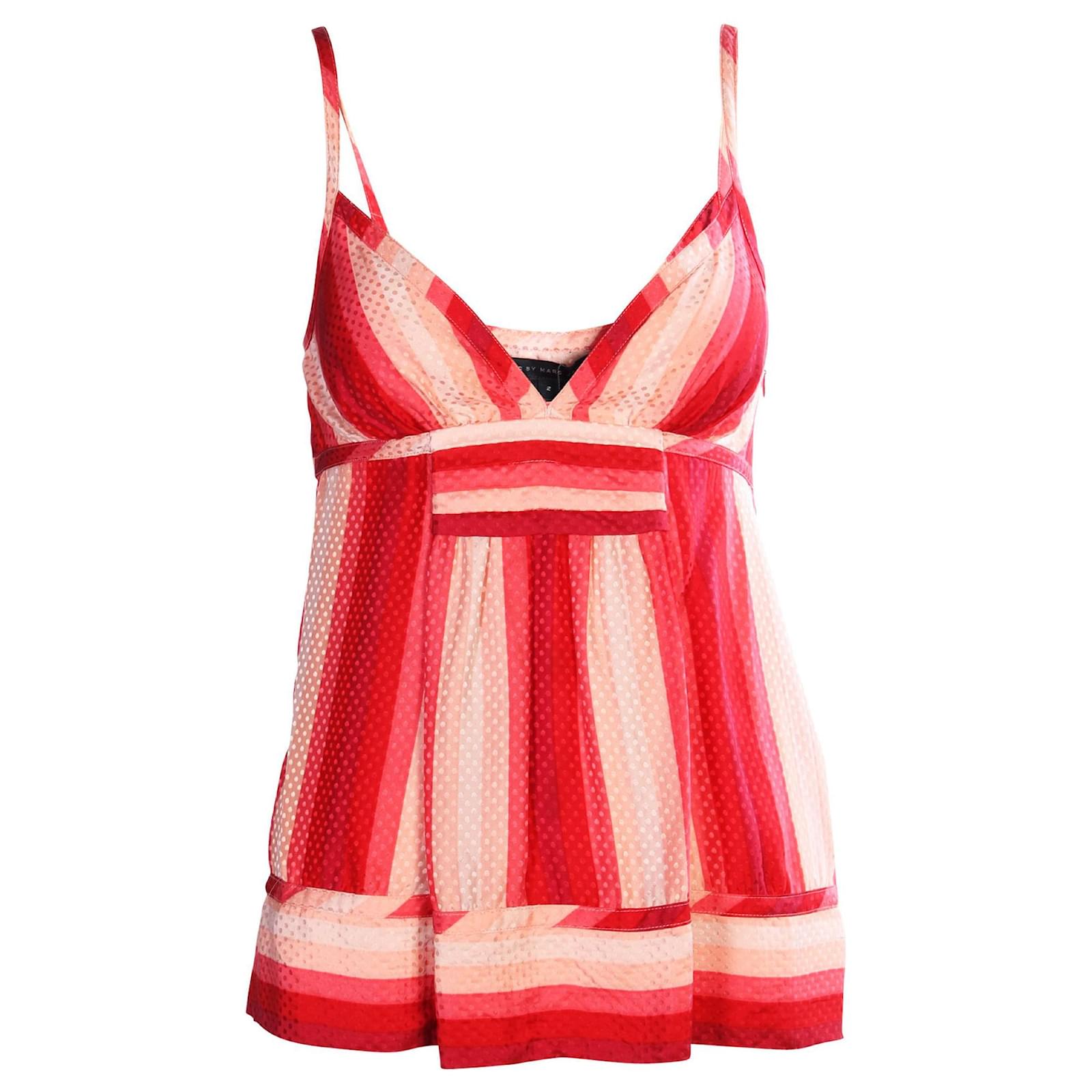 Marc Jacobs Stripe Silk Top Pink ref.720717 - Joli Closet