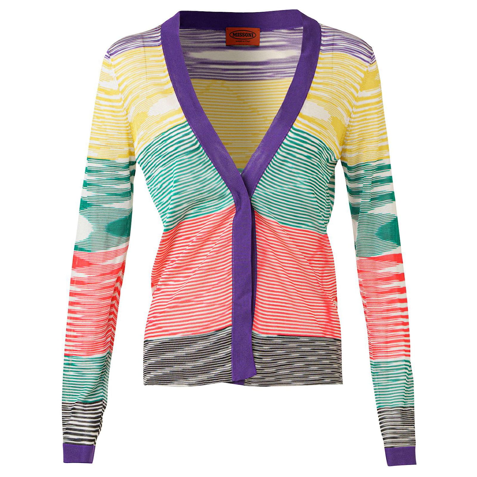 Missoni Striped Crochet Knit Cardigan Multi ref.720766 - Joli Closet