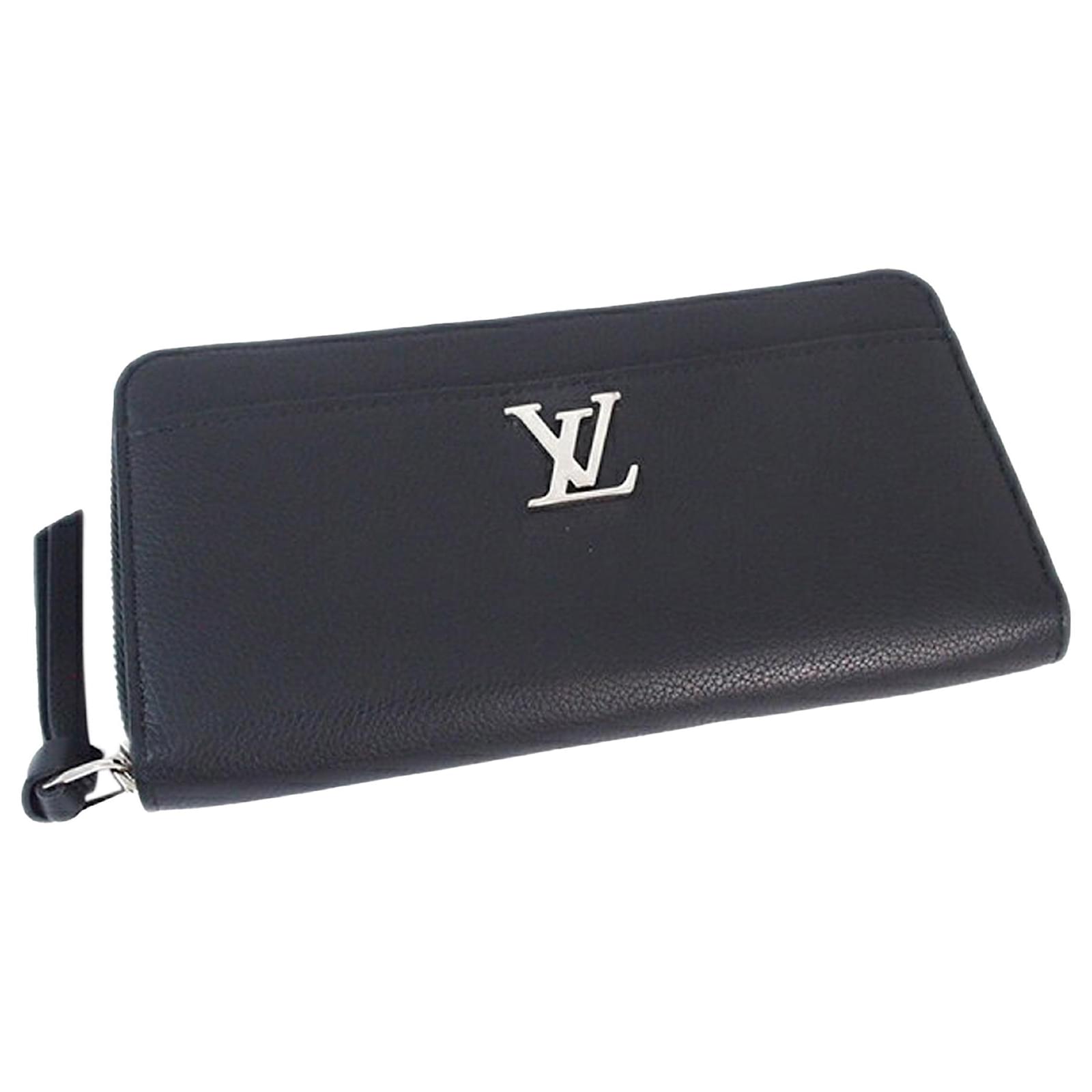 Louis Vuitton Lockme II Calfskin Leather Wallet Black