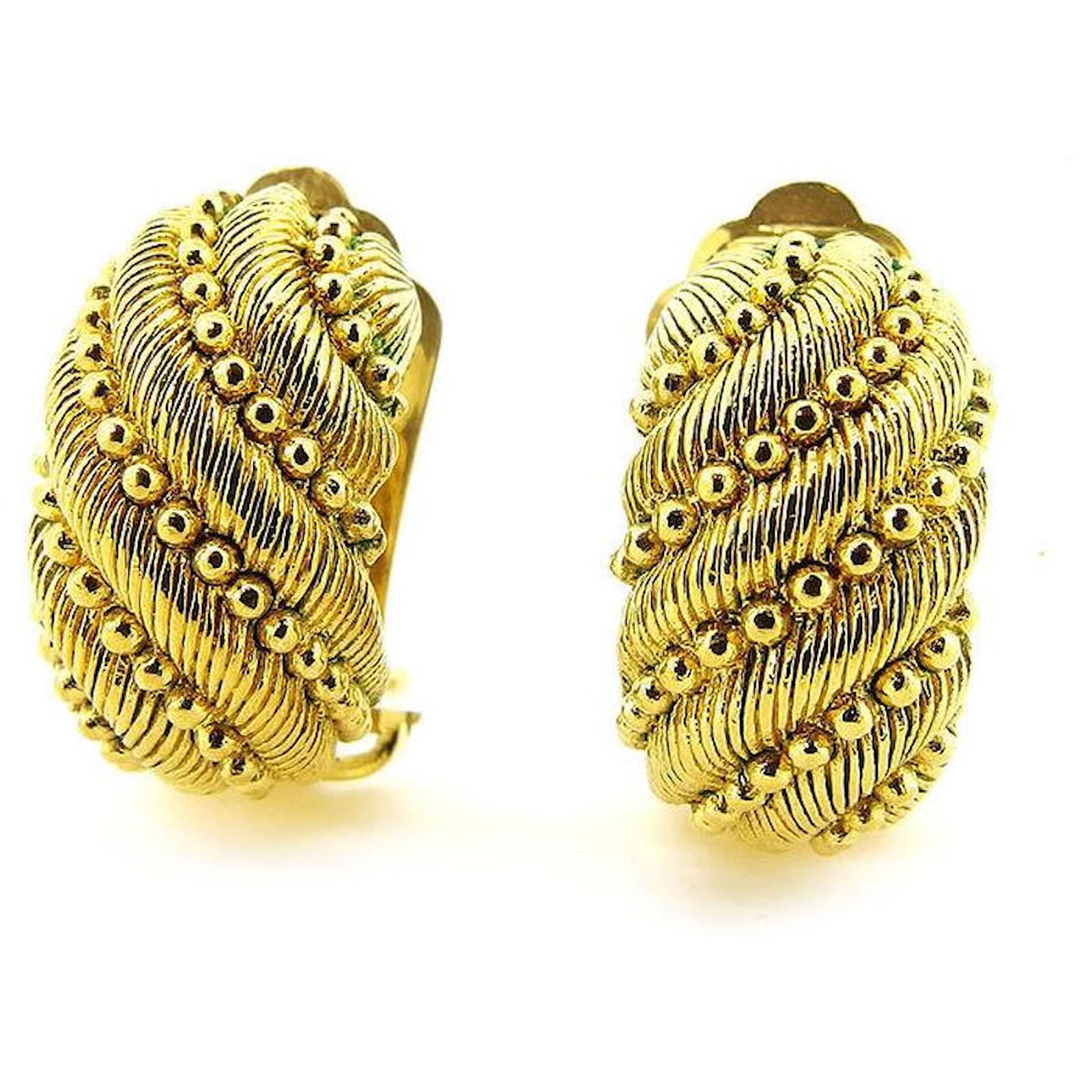 Christian Dior earrings Gold hardware Goldplated ref.721615 Joli Closet