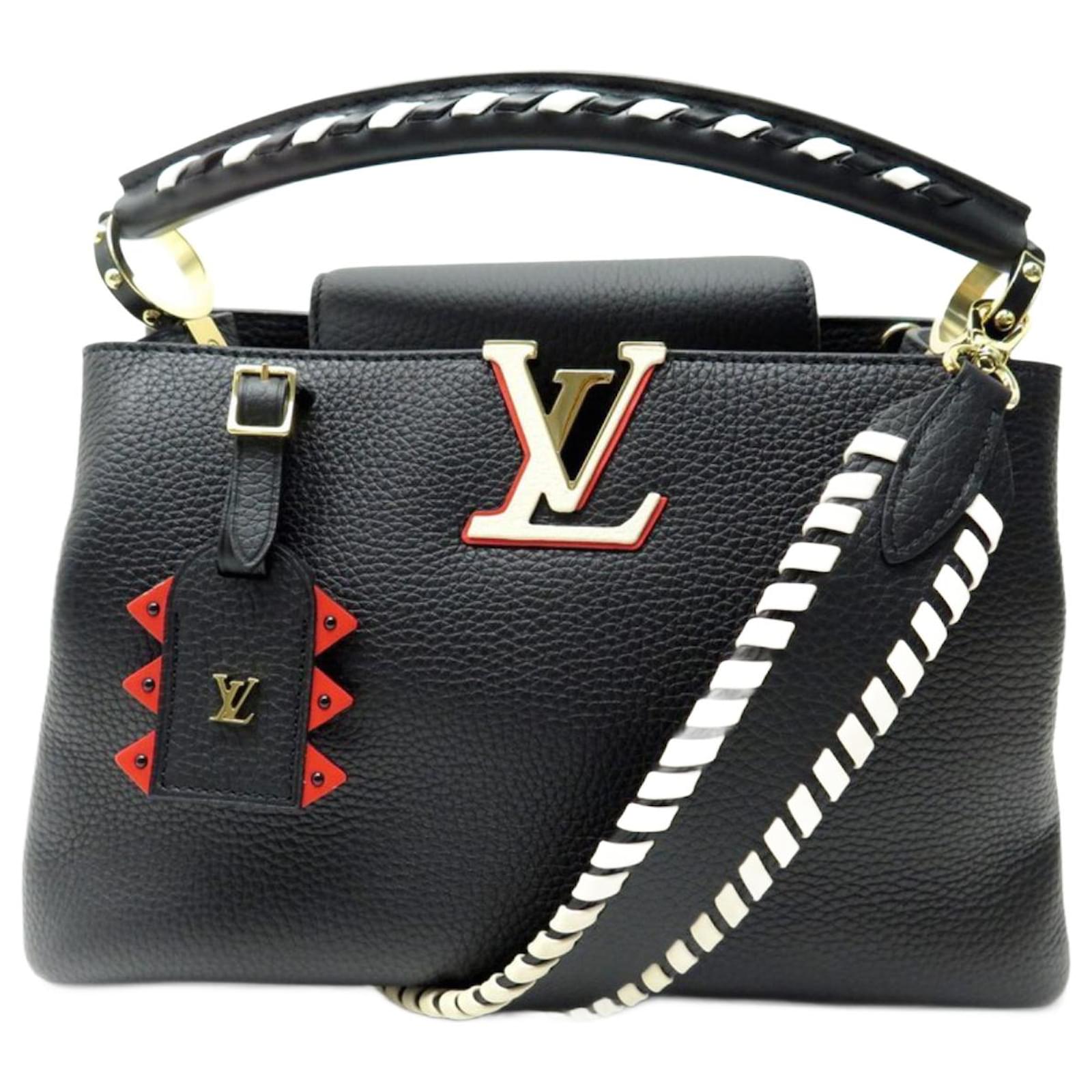 Louis Vuitton Capucines BB Shoulder Bag Black Leather LV Purse