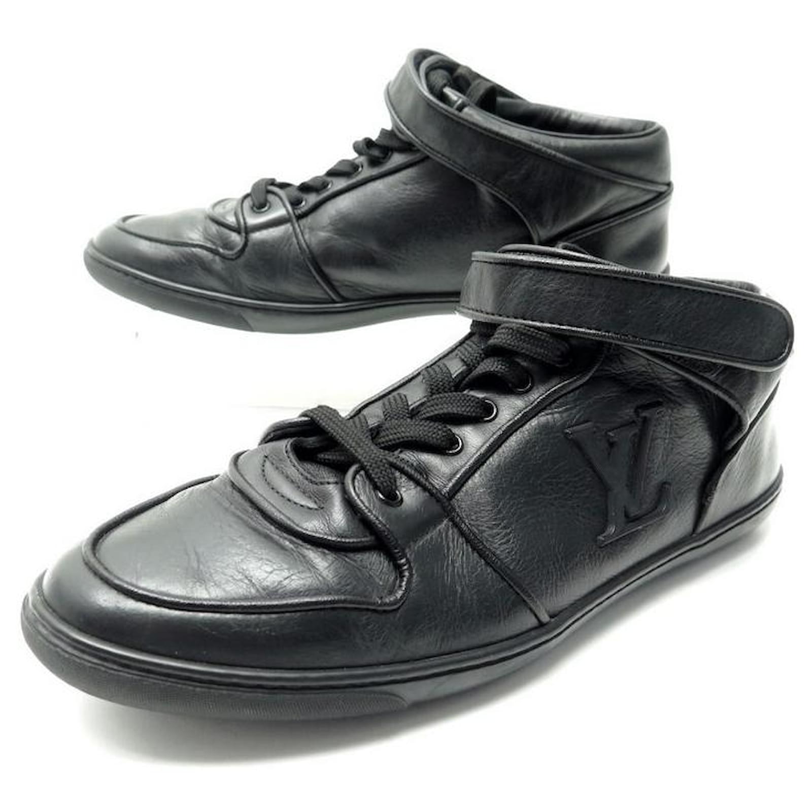 LOUIS VUITTON sneakers SHOES 38.5 ACAPULCO LEATHER BLACK SNEAKERS