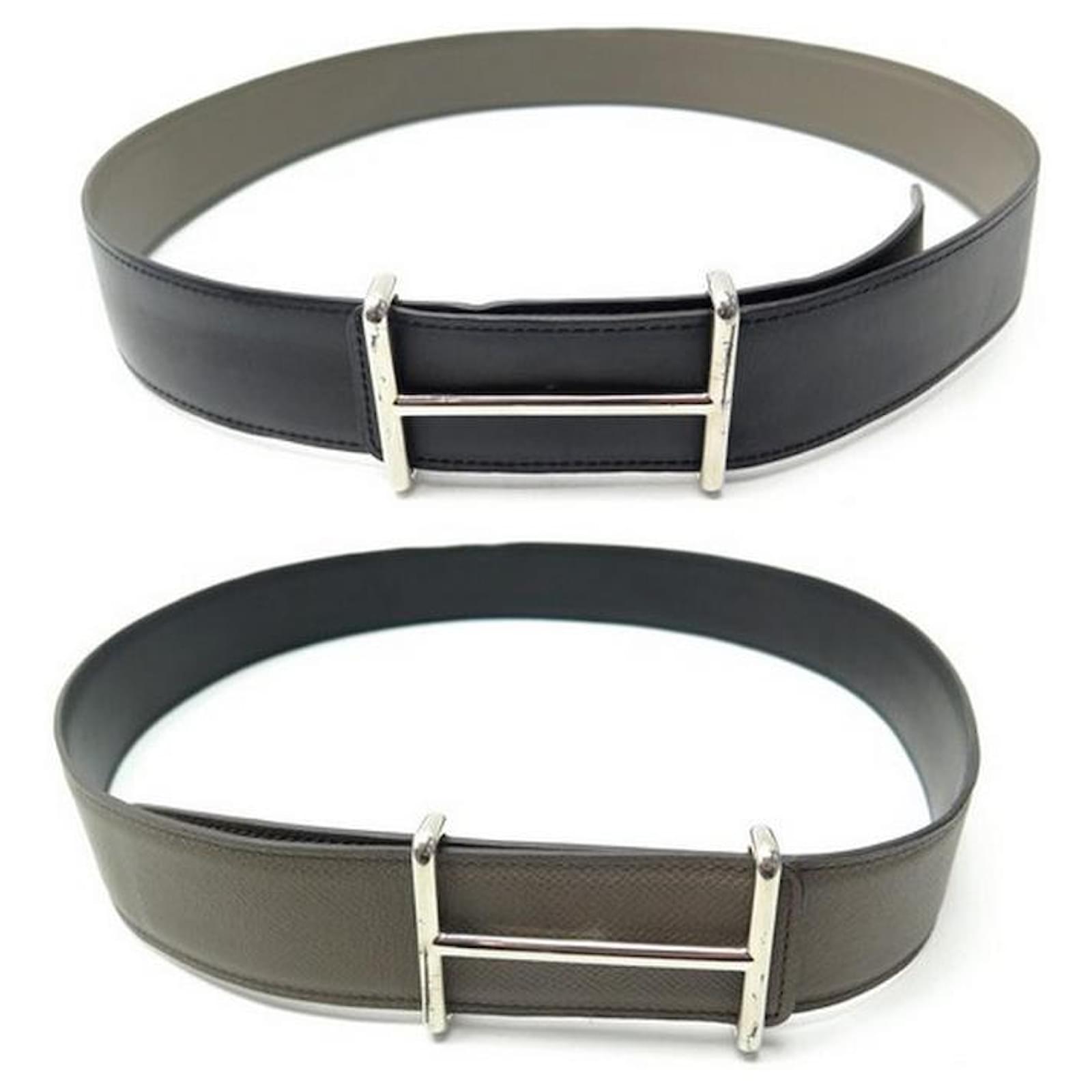 Hermès NEW HERMES BELT LINK 42MM T90IN BLACK EPSOM LEATHER AND