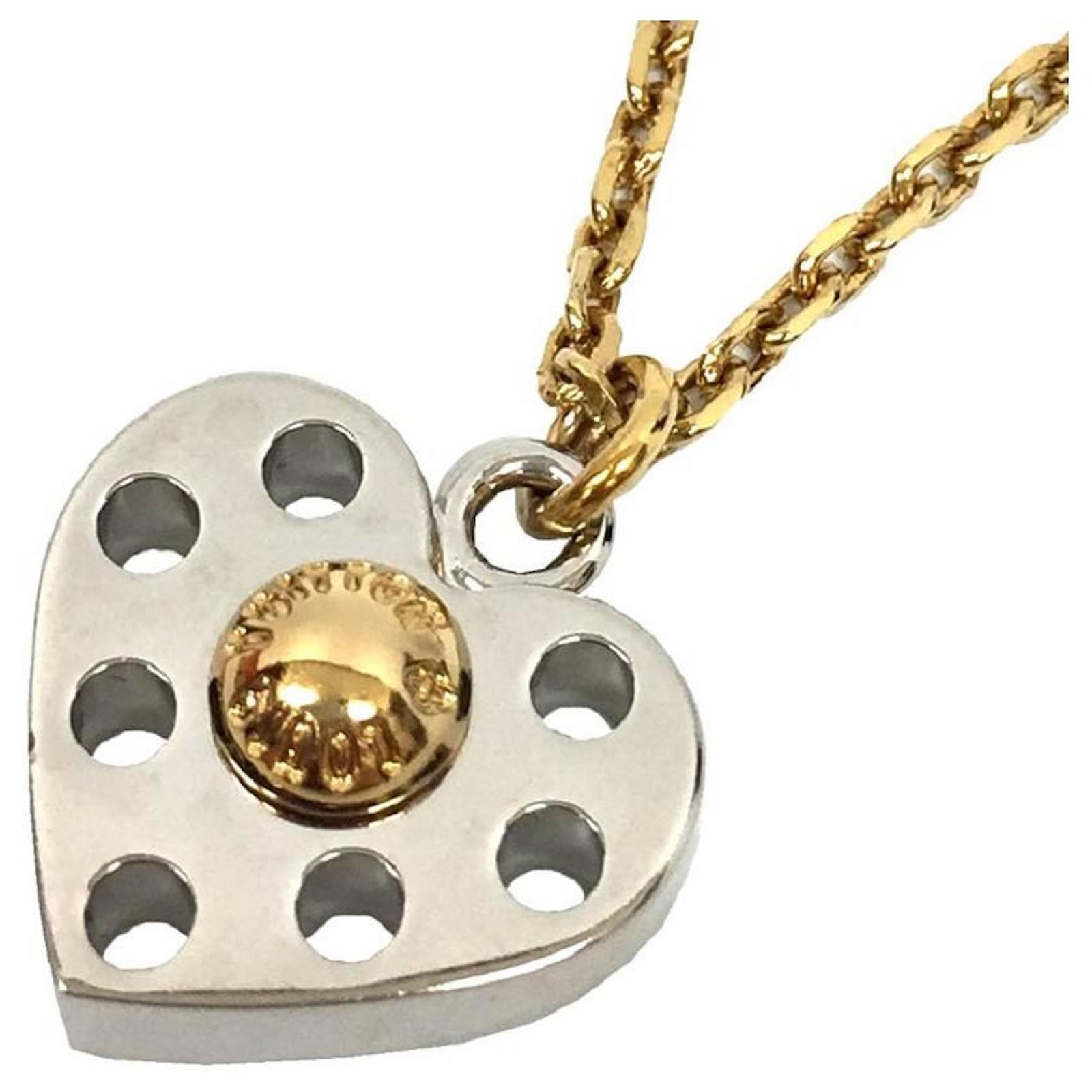 LOUIS VUITTON Pandan Tiff Spiky M67028 Necklace Pendant Heart Women's  Silvery Golden ref.722808 - Joli Closet