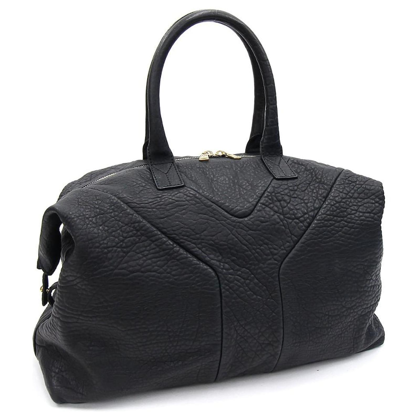 * Yves Saint Laurent handbag easy Boston black leather used tote Boston