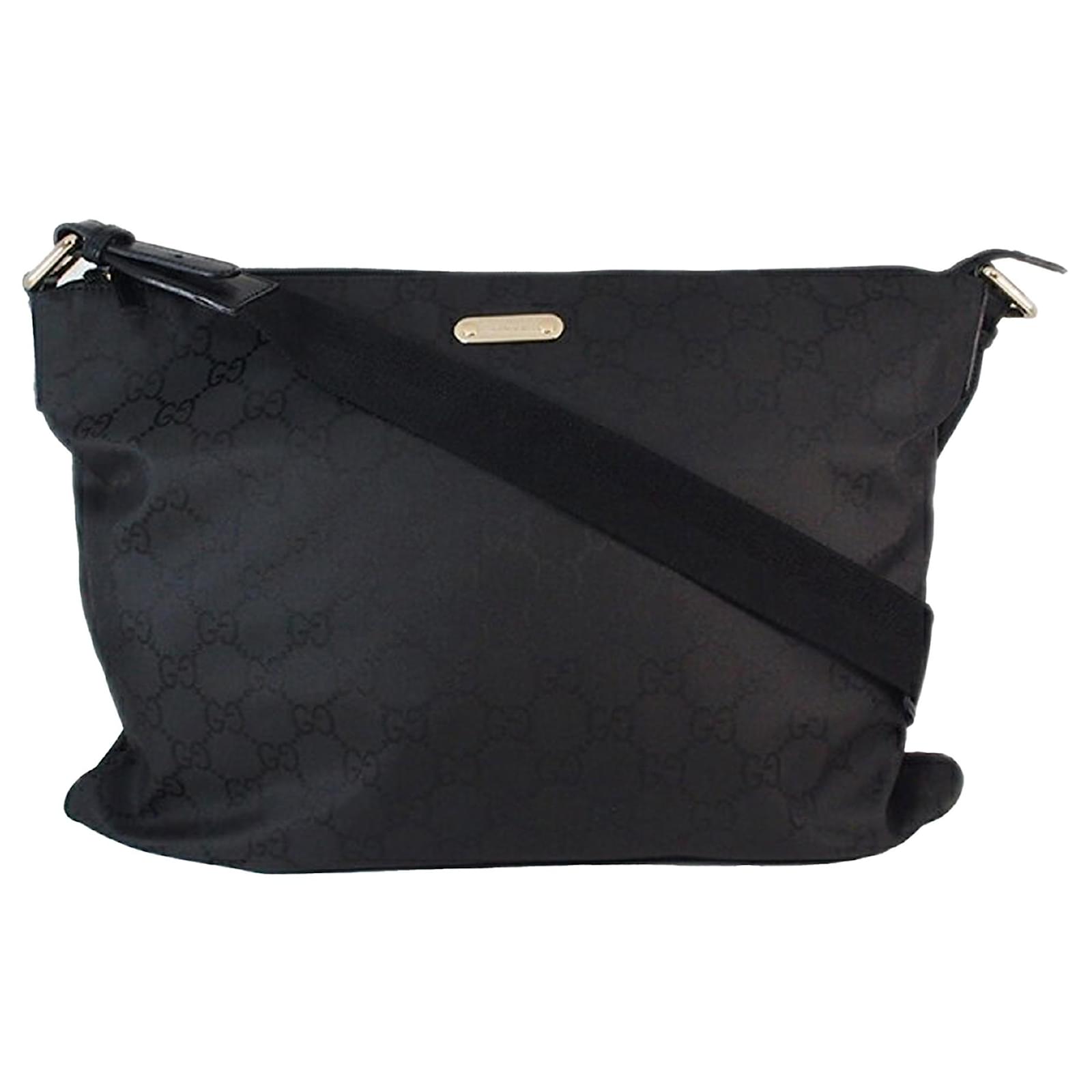 Gucci Black GG Canvas Crossbody Bag Cloth Cloth ref.722898 Joli Closet