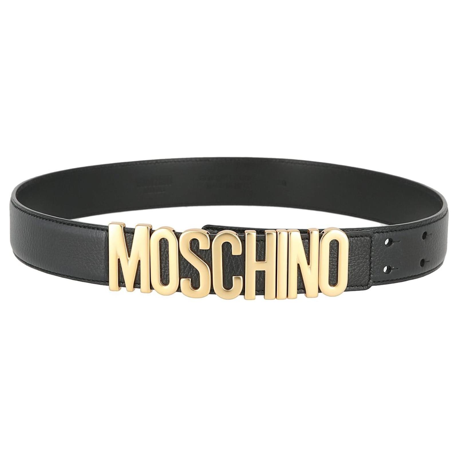 Moschino Logo Leather Belt Black ref.723121 - Joli Closet