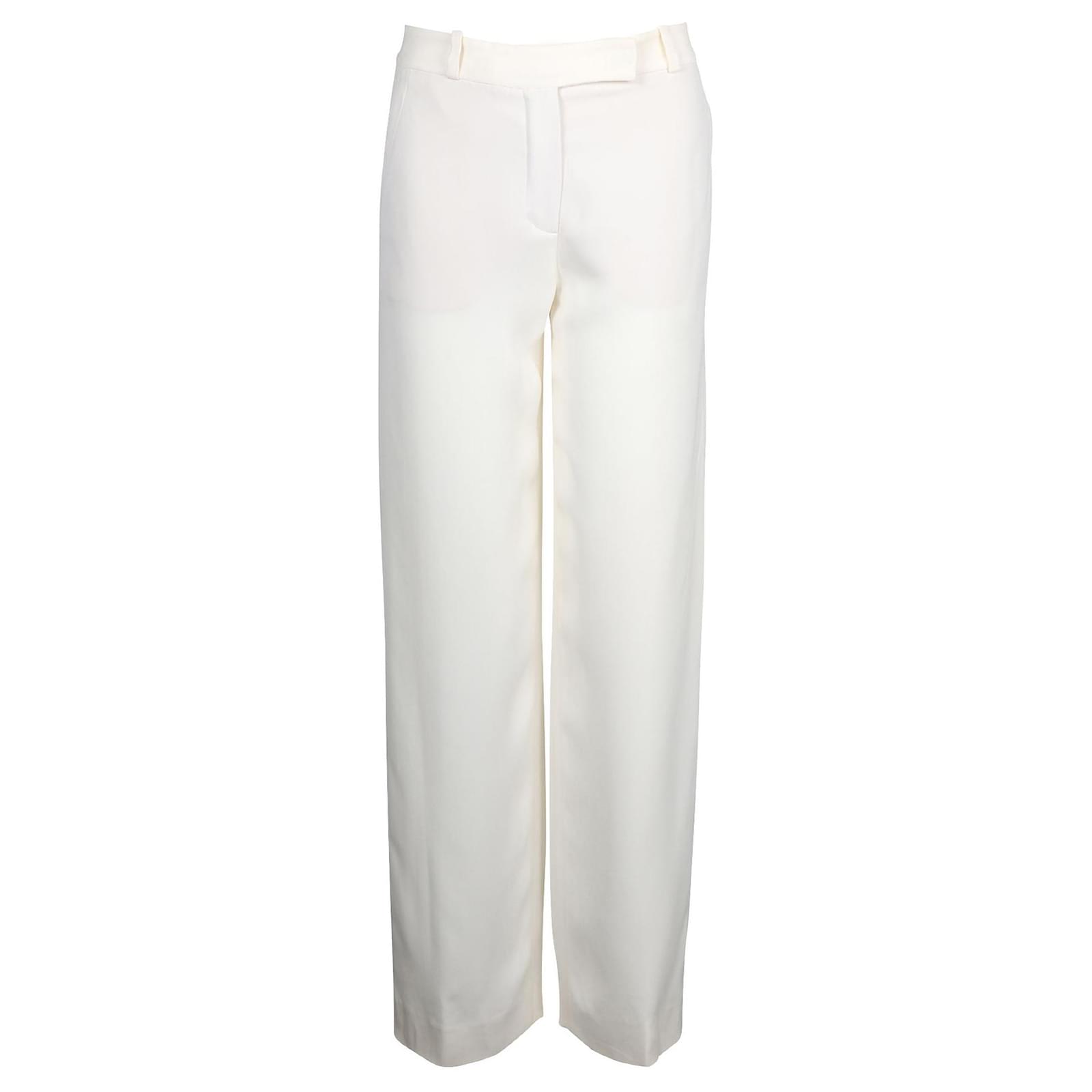 Loro Piana Elegant Wide Fit Ivory Pants White Cream Silk ref.723312 ...