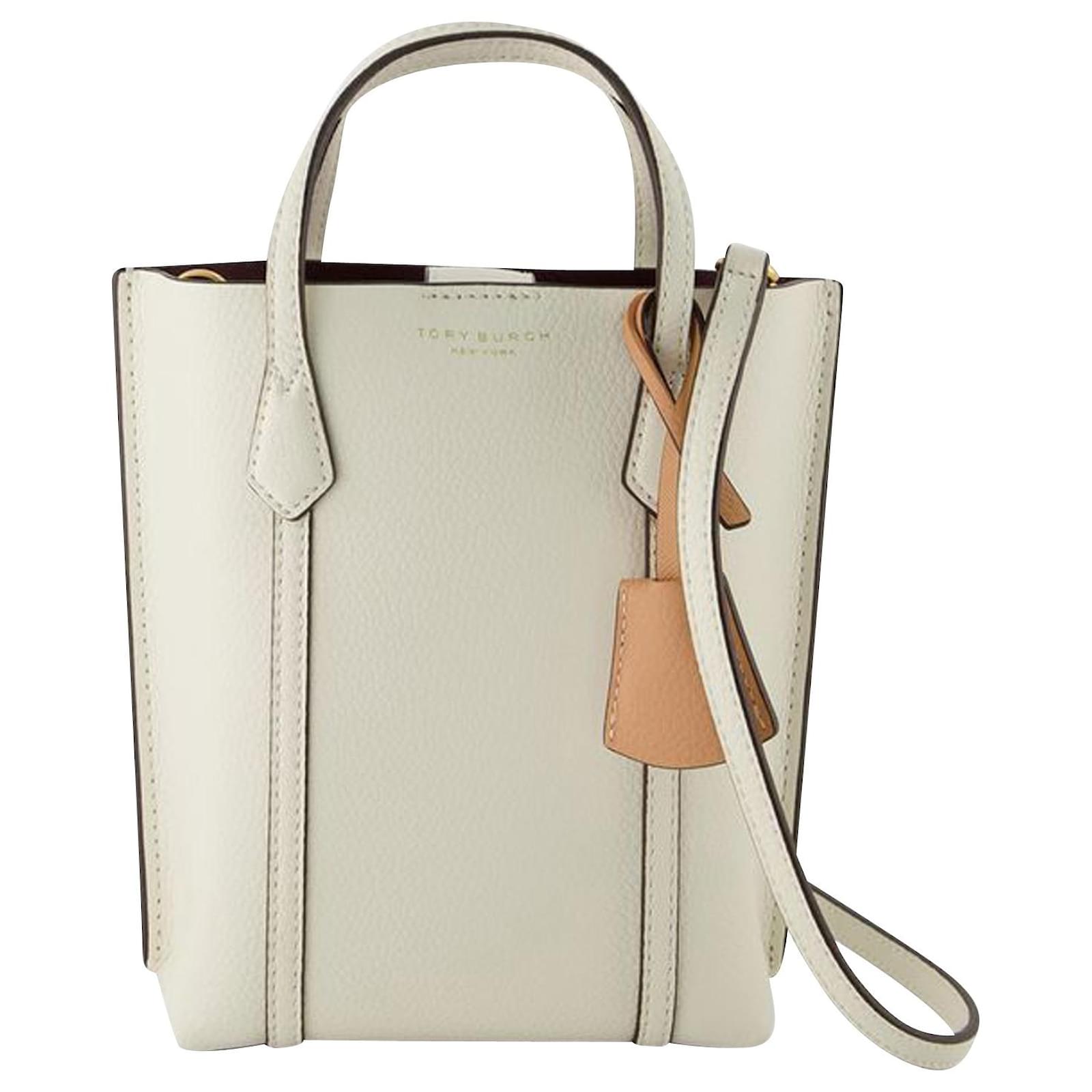 Tory Burch Ivory Leather Perry Tote Bag