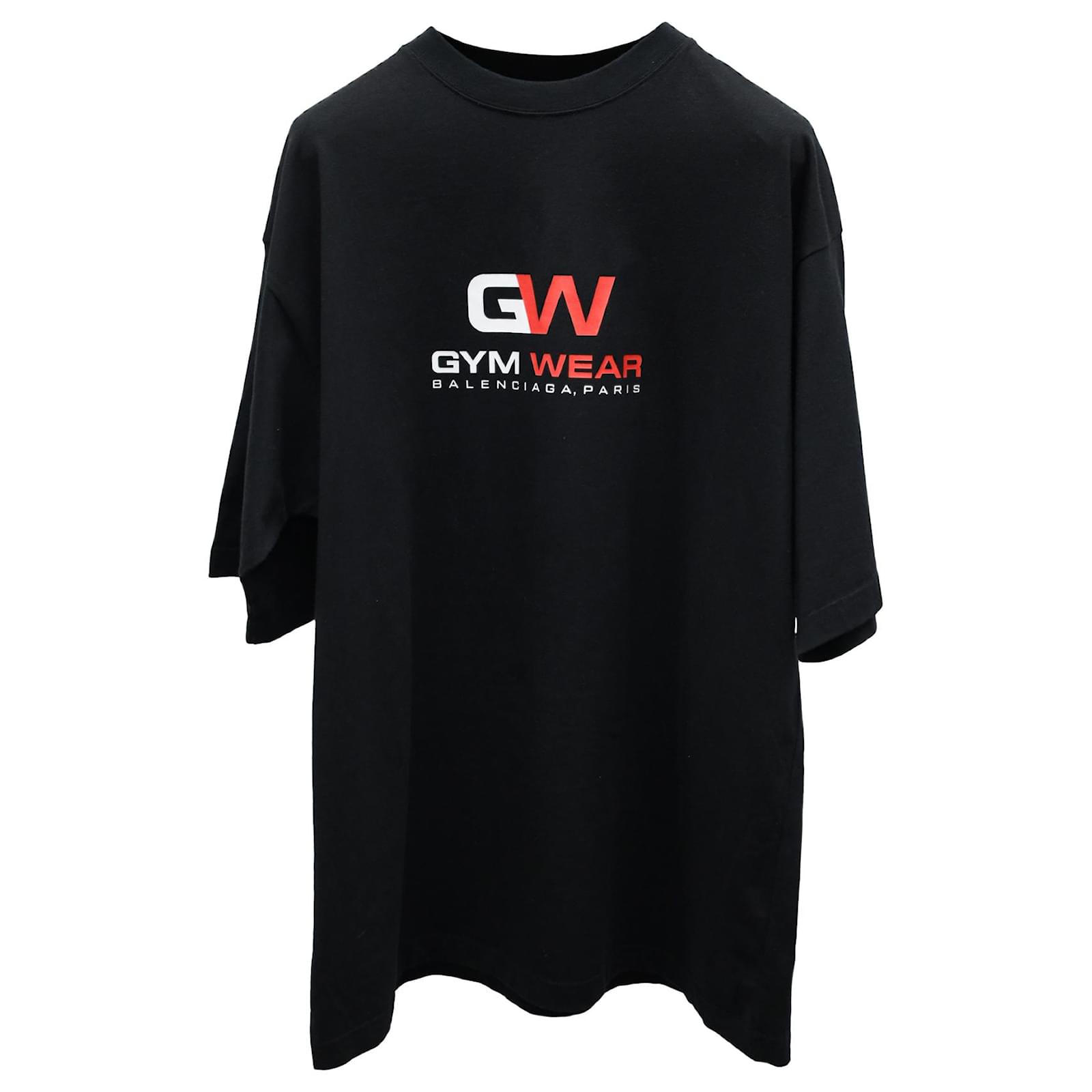 Camiseta de algodón negro Gymwear Balenciaga -