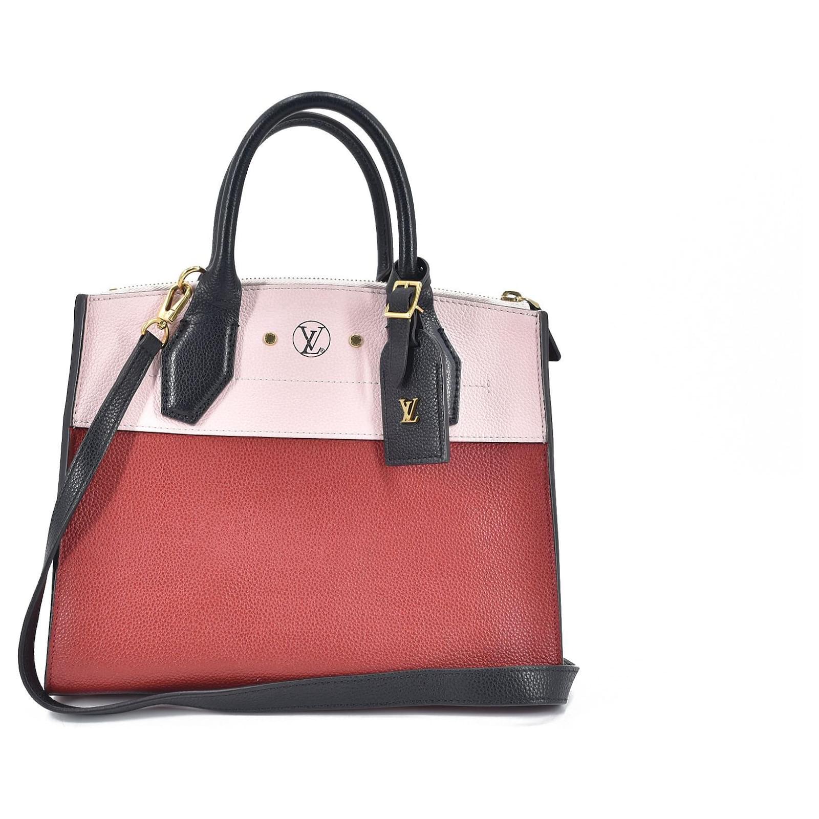 louis vuitton Tricolor Leather City Steamer Bag red Pony-style