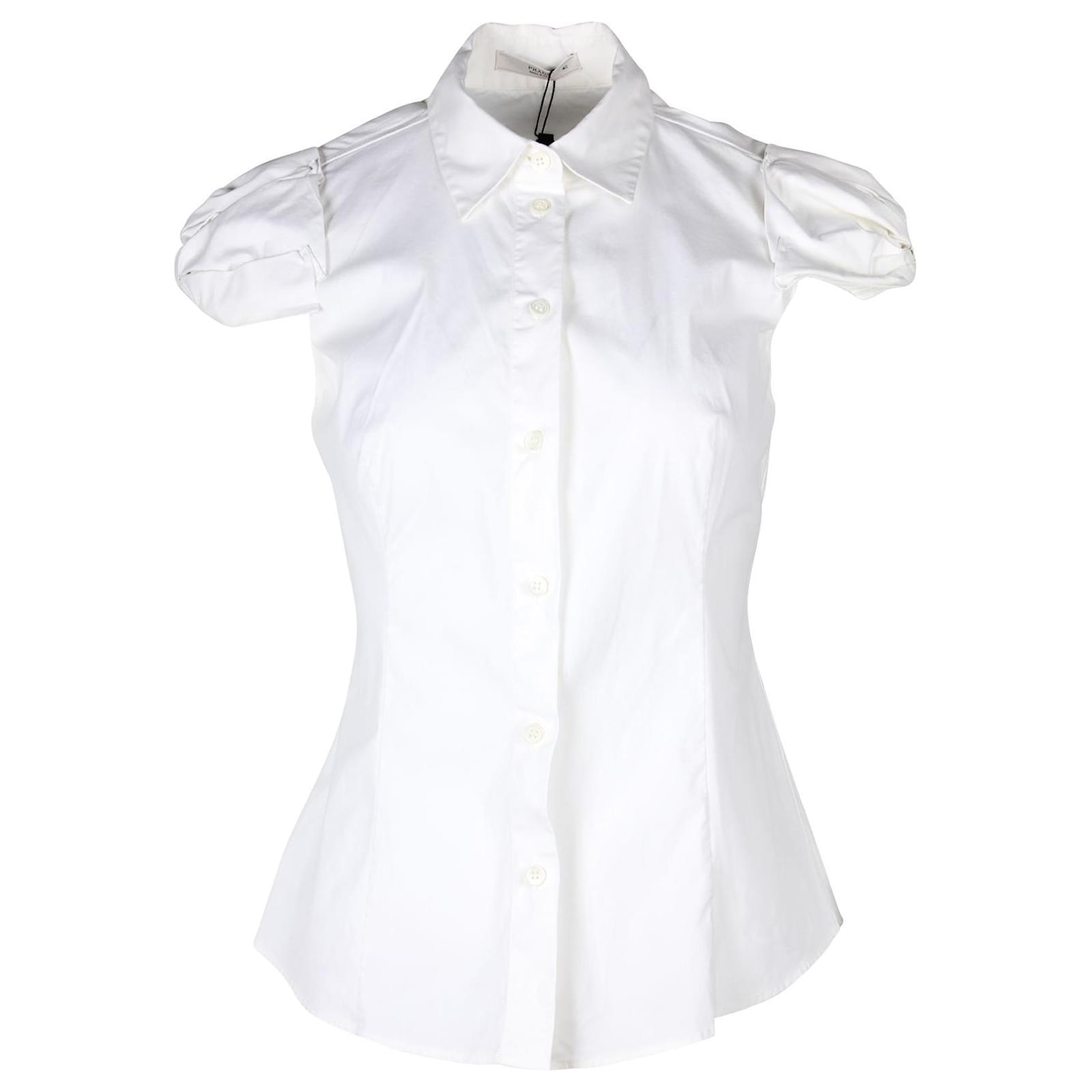 Prada Cream Shirt with Gathered Sleeves ref.724415 - Joli Closet